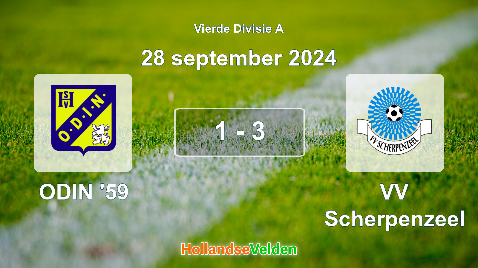 Gespeelde wedstrijd: ODIN '59 - VV Scherpenzeel 1 - 3 (28 september 2024)