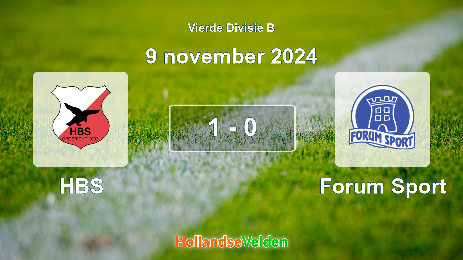Gespeelde wedstrijd: HBS - Forum Sport 1 - 0 (9 november 2024)