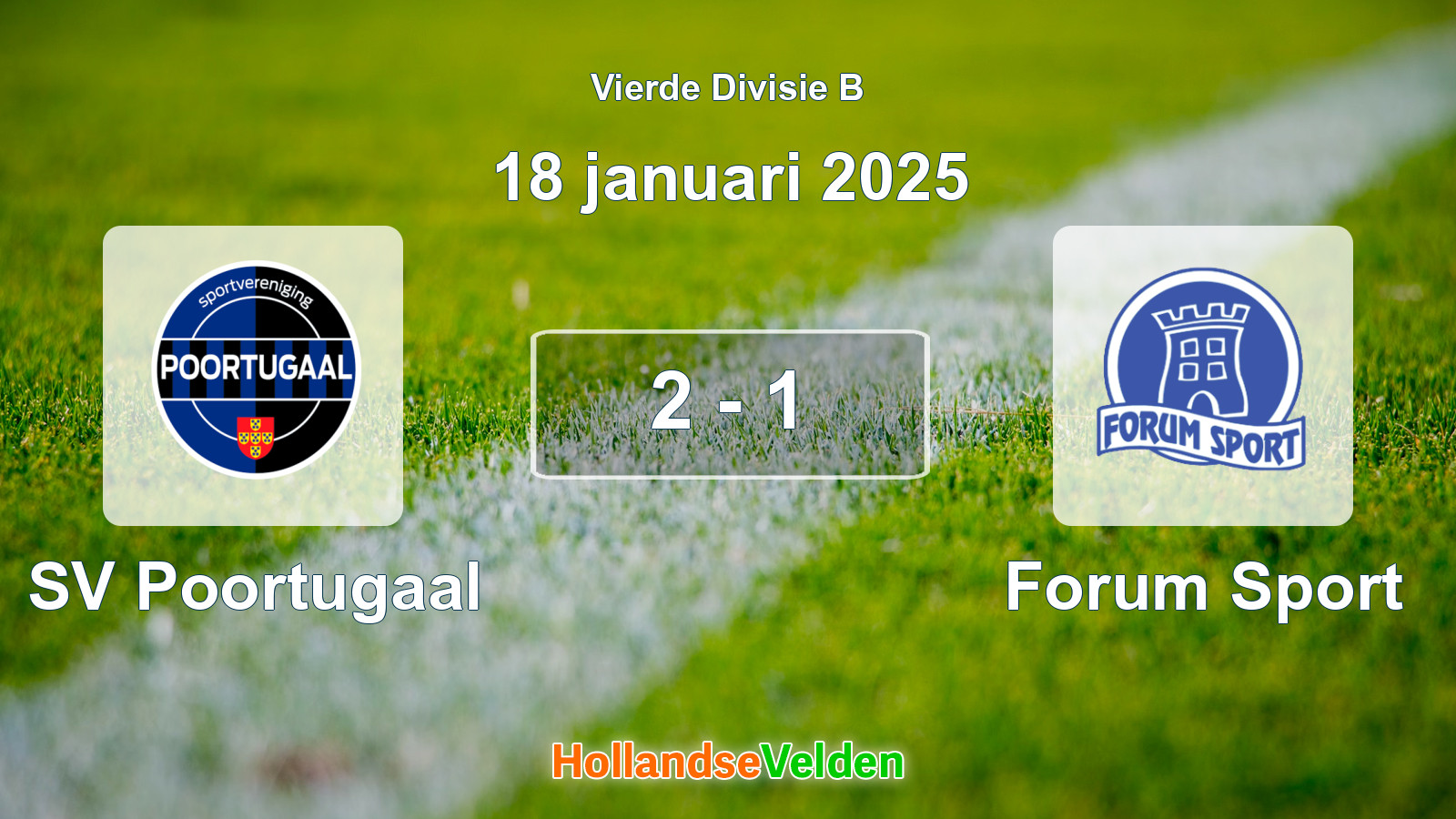 Gespeelde wedstrijd: SV Poortugaal - Forum Sport 2 - 1 (18 januari 2025)