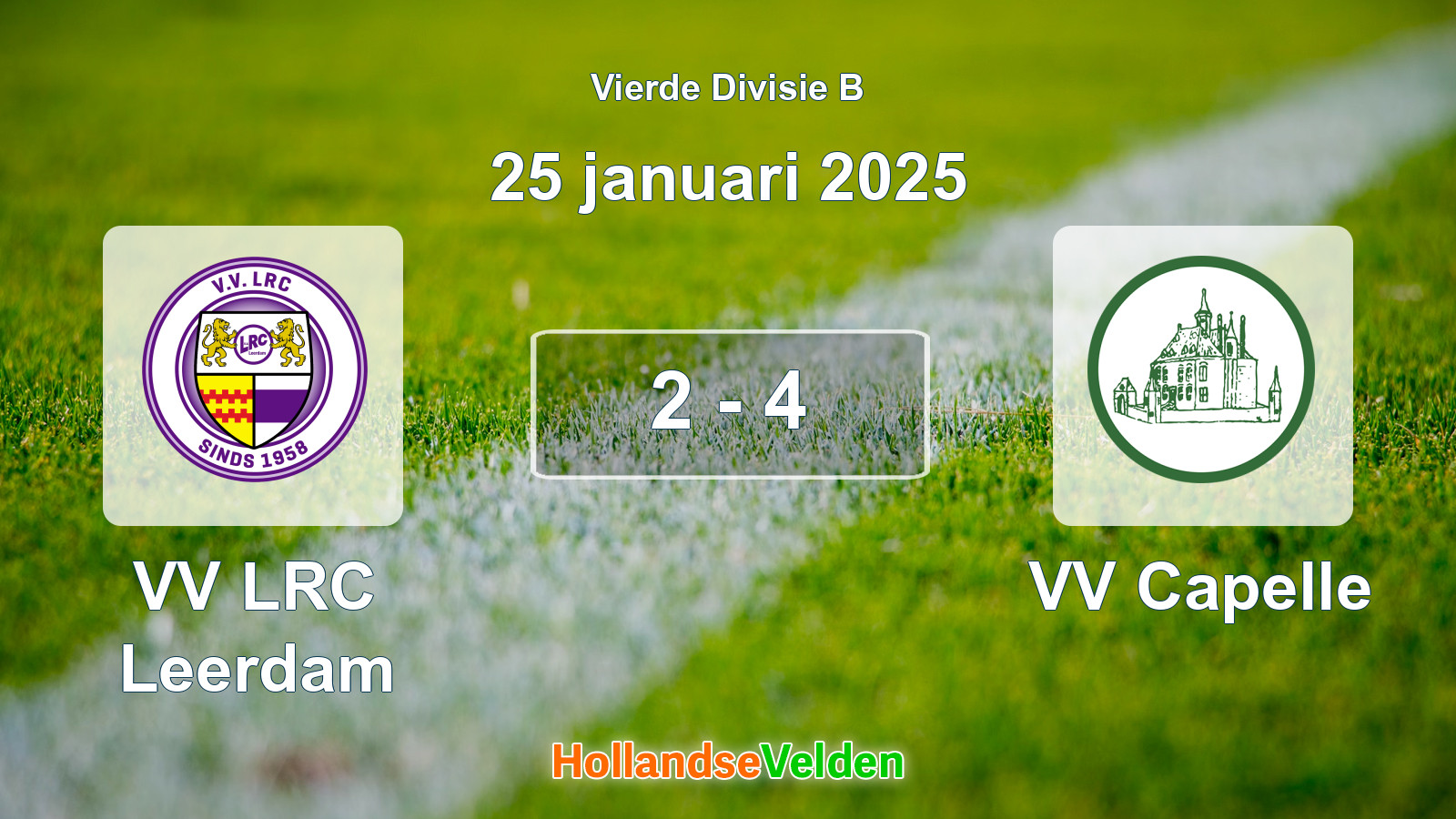 Gespeelde wedstrijd: VV LRC Leerdam - VV Capelle 2 - 4 (25 januari 2025)