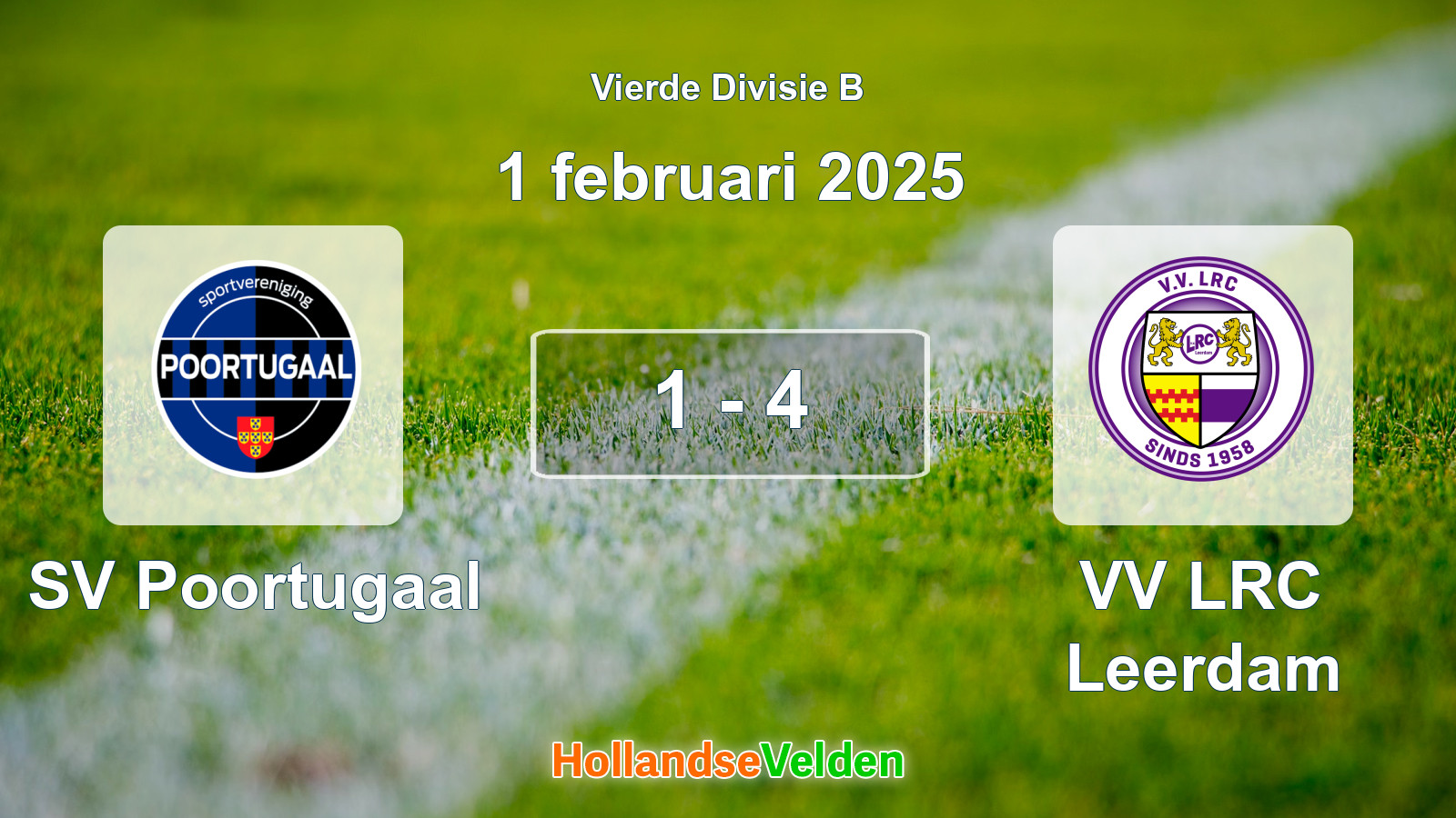 Gespeelde wedstrijd: SV Poortugaal - VV LRC Leerdam 1 - 4 (1 februari 2025)