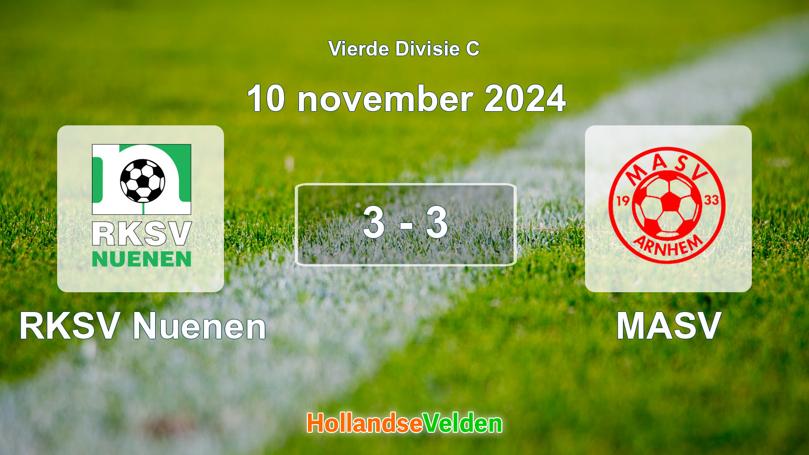 Gespeelde wedstrijd: RKSV Nuenen - MASV 3 - 3 (10 november 2024)