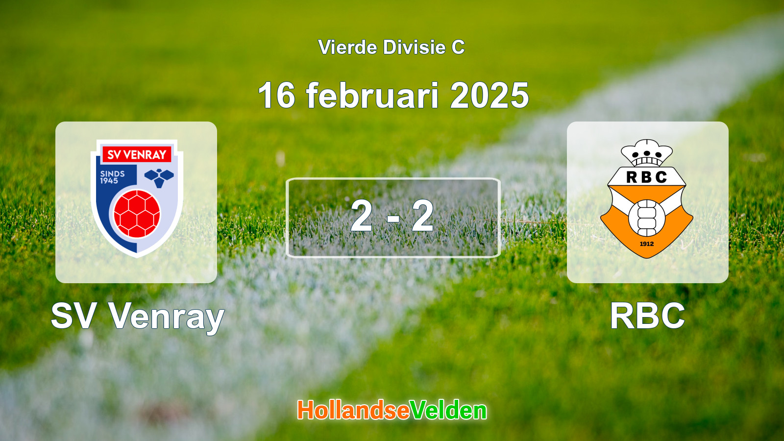 Gespeelde wedstrijd: SV Venray - RBC 2 - 2 (16 februari 2025)