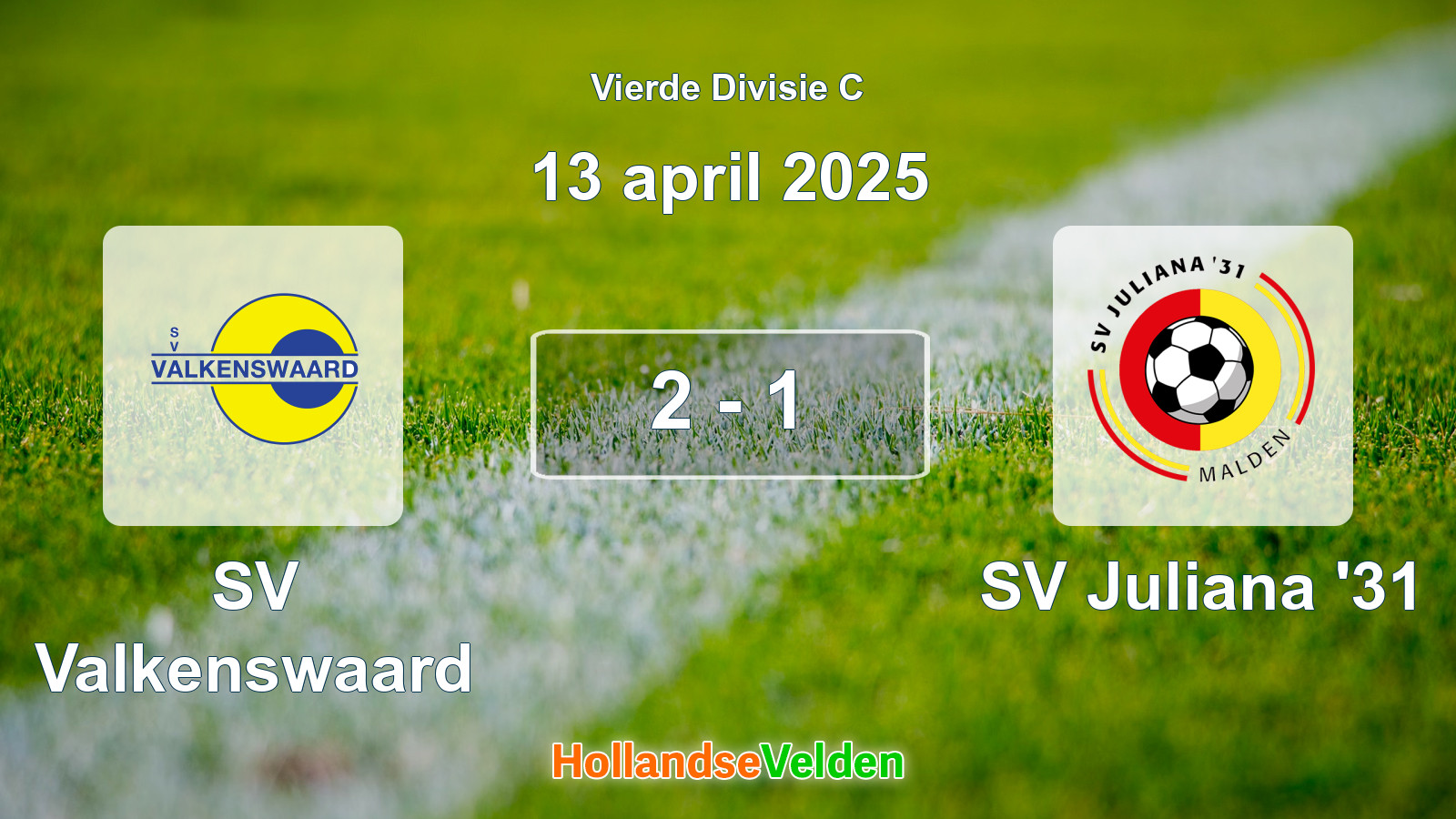 Gespeelde wedstrijd: SV Valkenswaard - SV Juliana '31 2 - 1 (13 april 2025)
