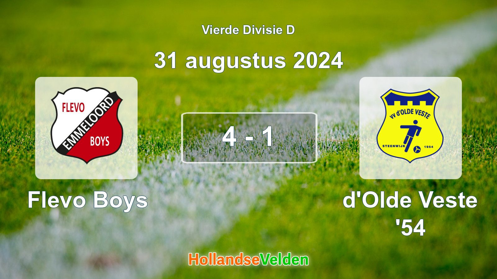 Gespeelde wedstrijd: Flevo Boys - d'Olde Veste '54 4 - 1 (31 augustus 2024)