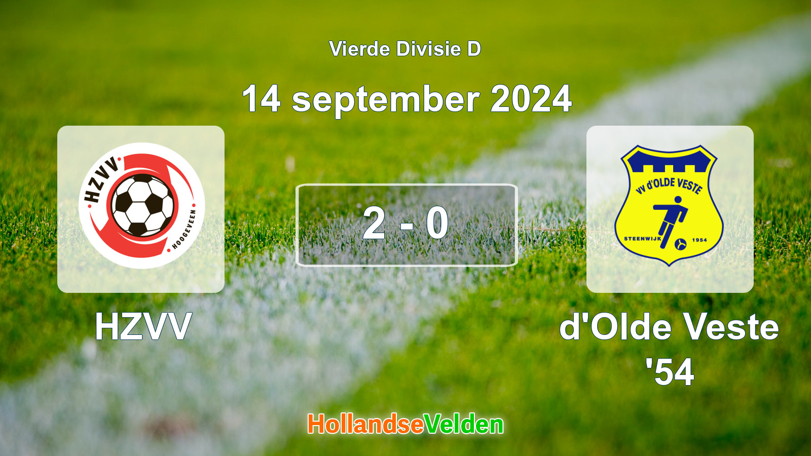 Gespeelde wedstrijd: HZVV - d'Olde Veste '54 2 - 0 (14 september 2024)