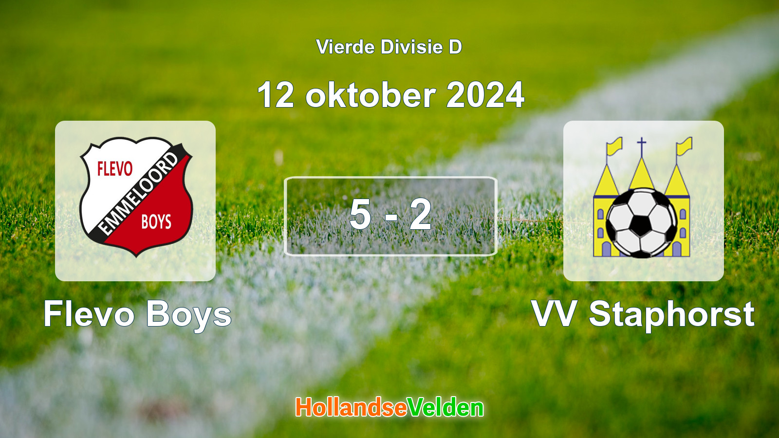 Gespeelde wedstrijd: Flevo Boys - VV Staphorst 5 - 2 (12 oktober 2024)
