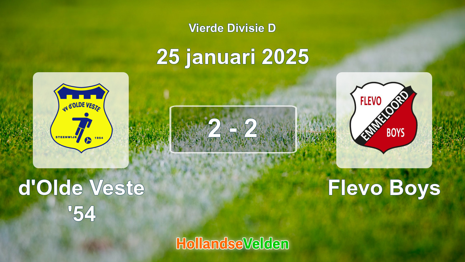 Gespeelde wedstrijd: d'Olde Veste '54 - Flevo Boys 2 - 2 (25 januari 2025)