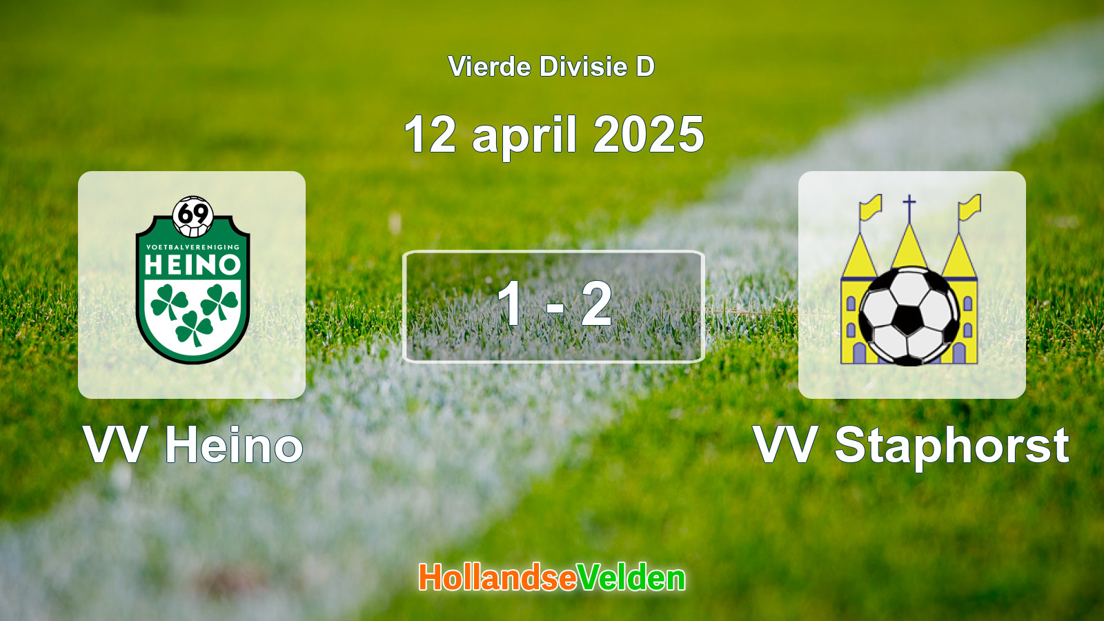 Gespeelde wedstrijd: VV Heino - VV Staphorst 1 - 2 (12 april 2025)