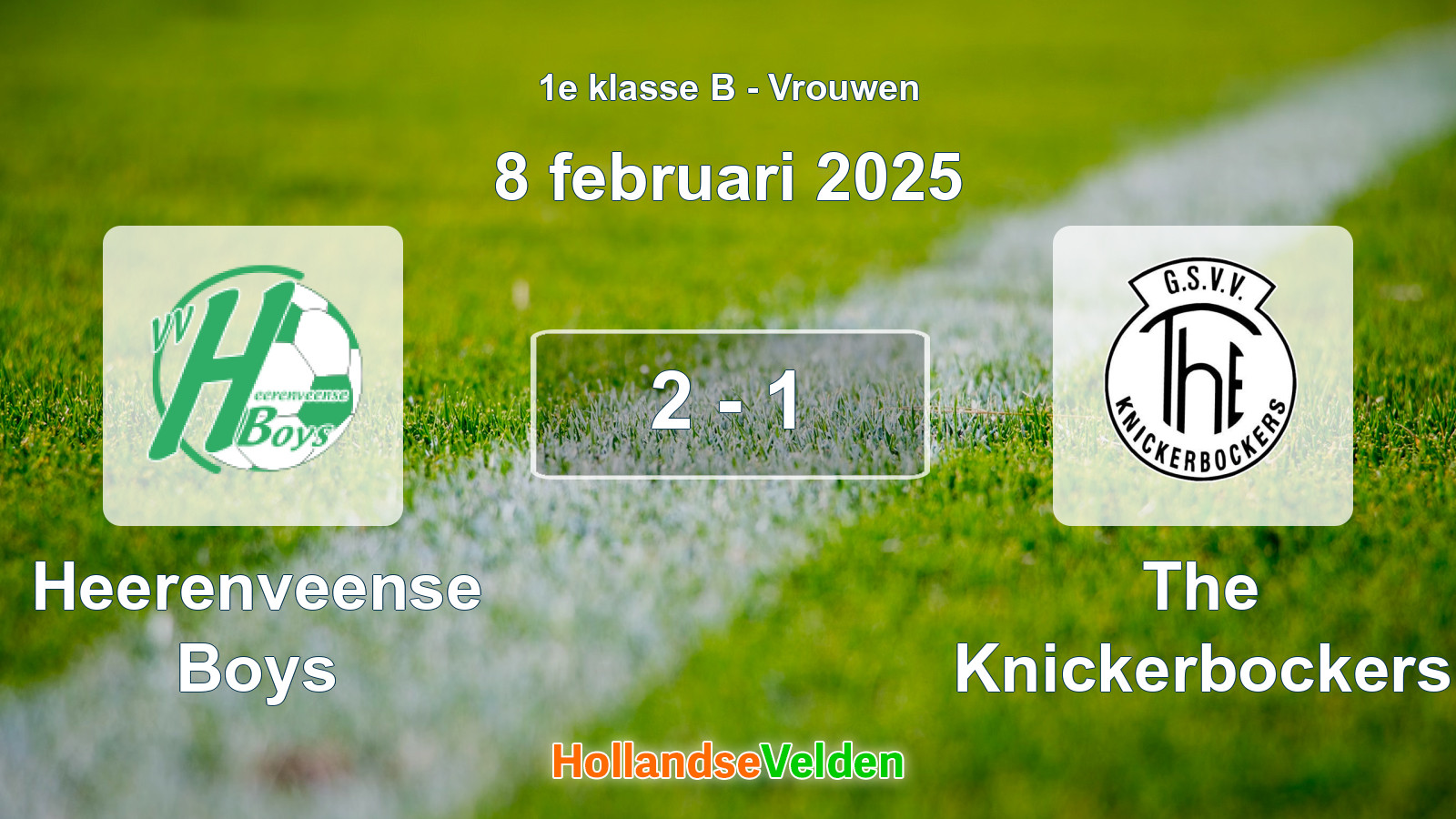 Gespeelde wedstrijd: Heerenveense Boys - The Knickerbockers 2 - 1 (8 februari 2025)