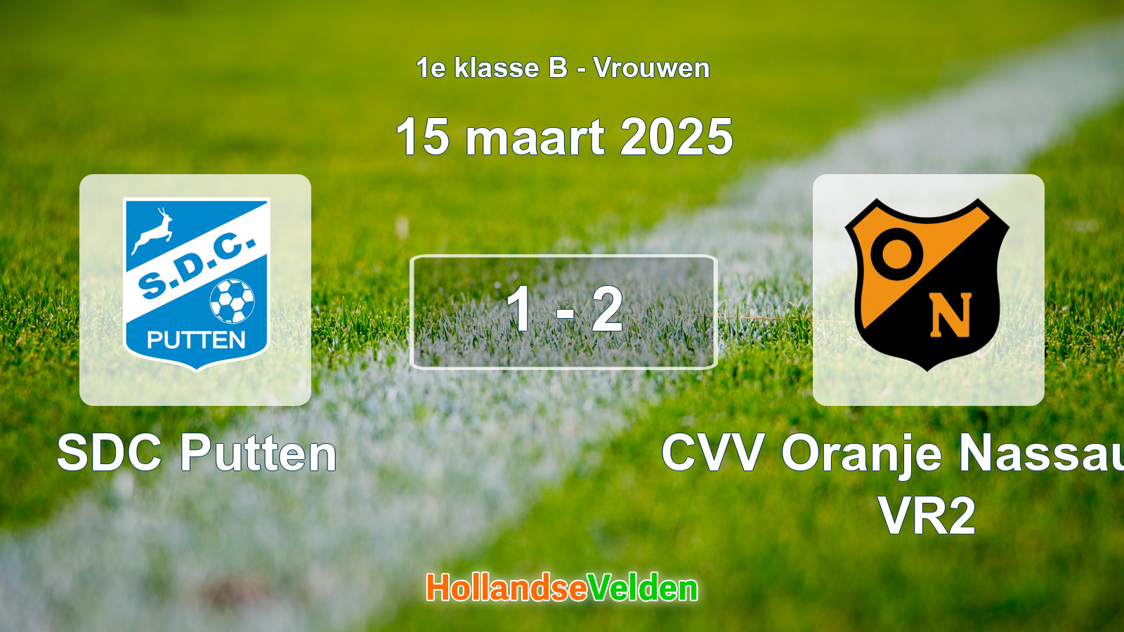 Gespeelde wedstrijd: SDC Putten - CVV Oranje Nassau G VR2 1 - 2 (15 maart 2025)