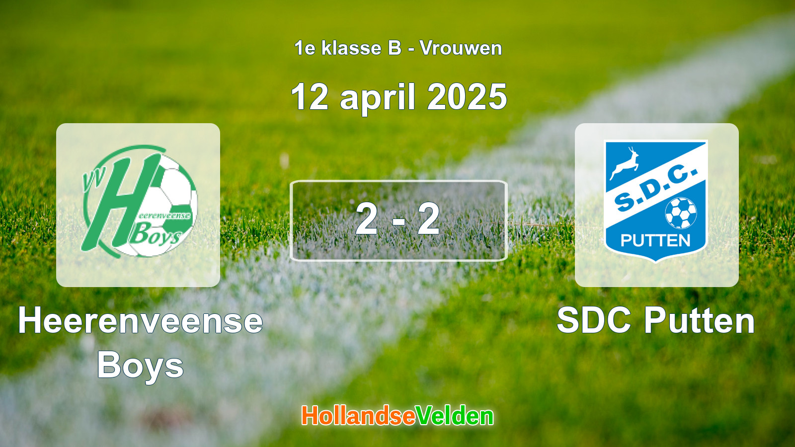 Gespeelde wedstrijd: Heerenveense Boys - SDC Putten 2 - 2 (12 april 2025)