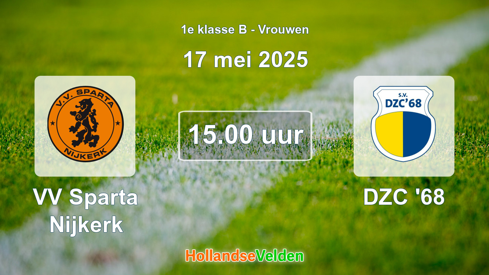 Geplande wedstrijd: VV Sparta Nijkerk - DZC '68 (17 mei 2025)