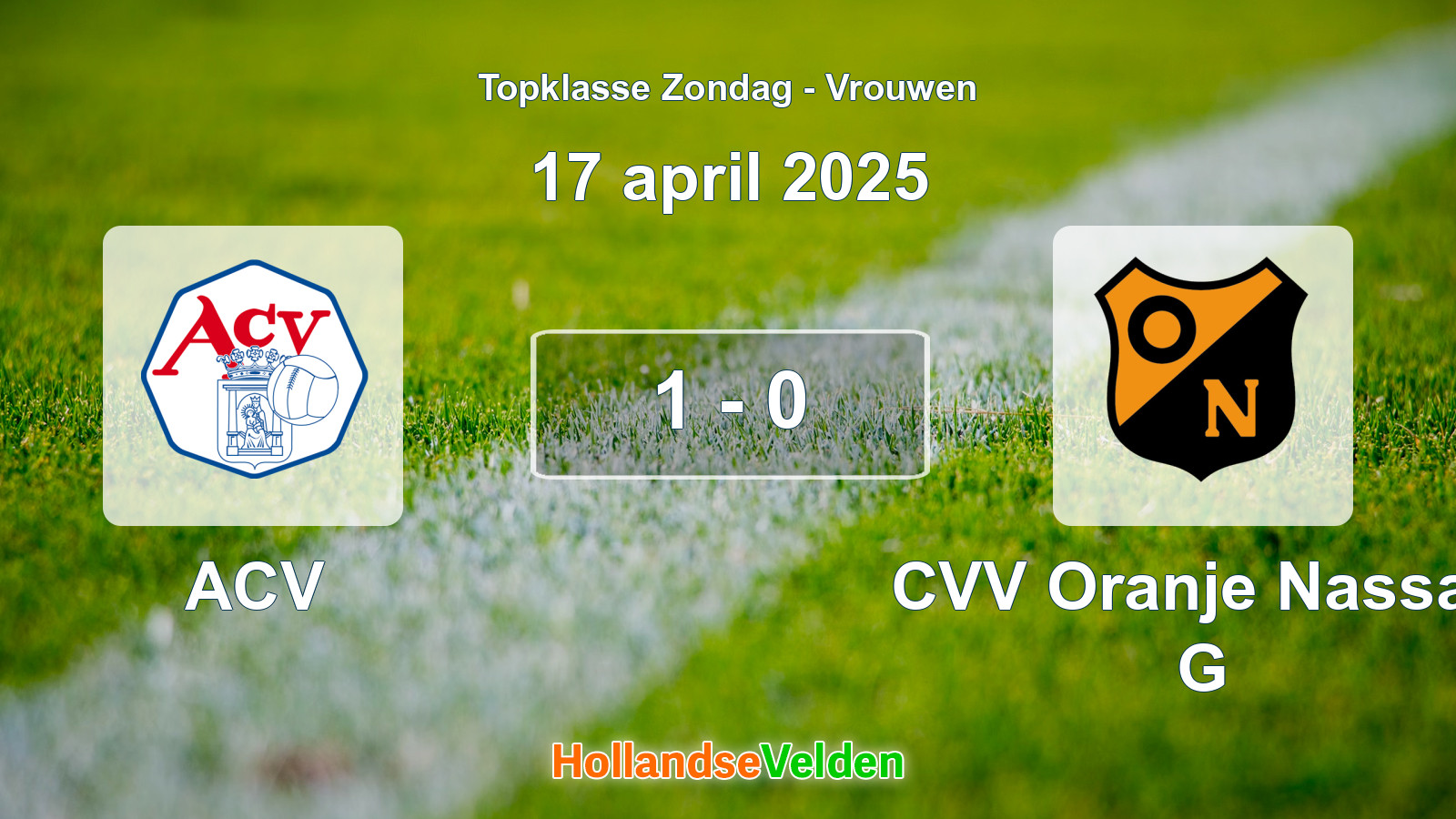 Gespeelde wedstrijd: ACV - CVV Oranje Nassau G 1 - 0 (17 april 2025)