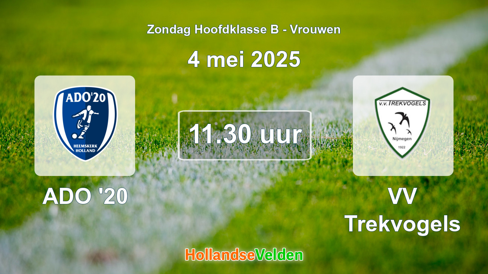 Geplande wedstrijd: ADO '20 - VV Trekvogels (4 mei 2025)