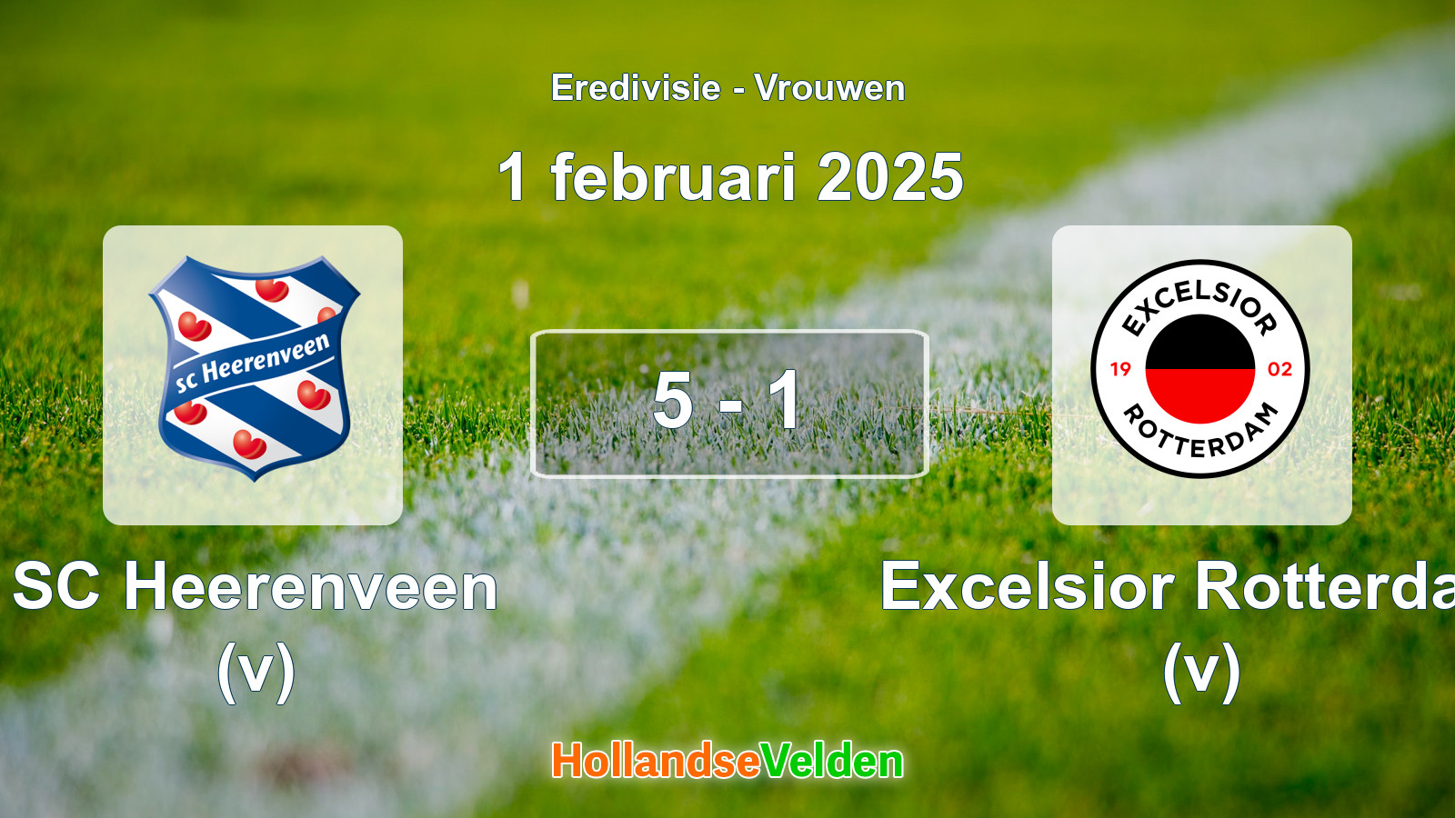 Gespeelde wedstrijd: SC Heerenveen (v) - Excelsior Rotterdam (v) 5 - 1 (1 februari 2025)