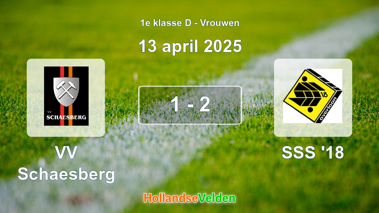 Gespeelde wedstrijd: VV Schaesberg - SSS '18 1 - 2 (13 april 2025)