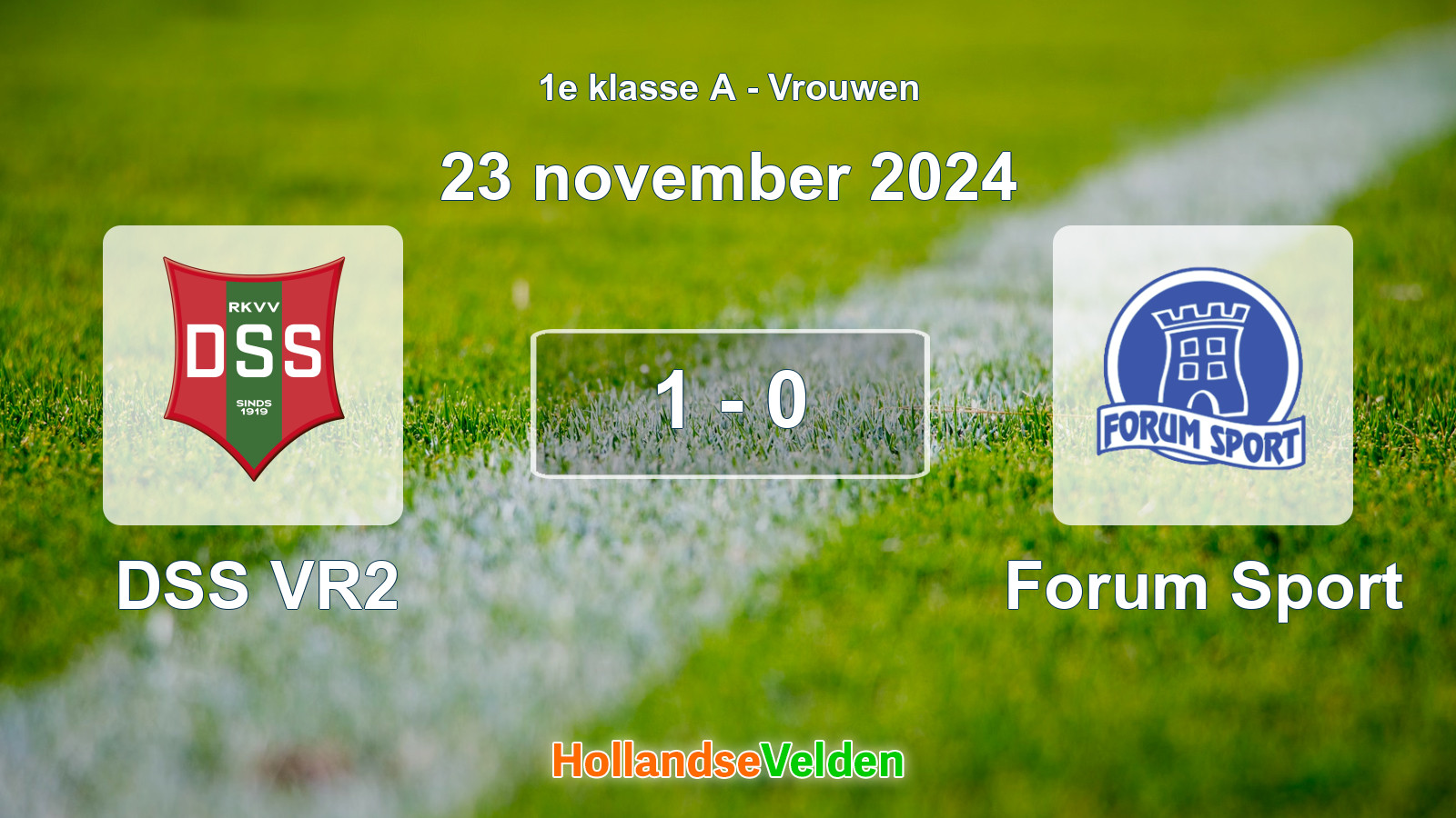 Gespeelde wedstrijd: DSS VR2 - Forum Sport 1 - 0 (23 november 2024)