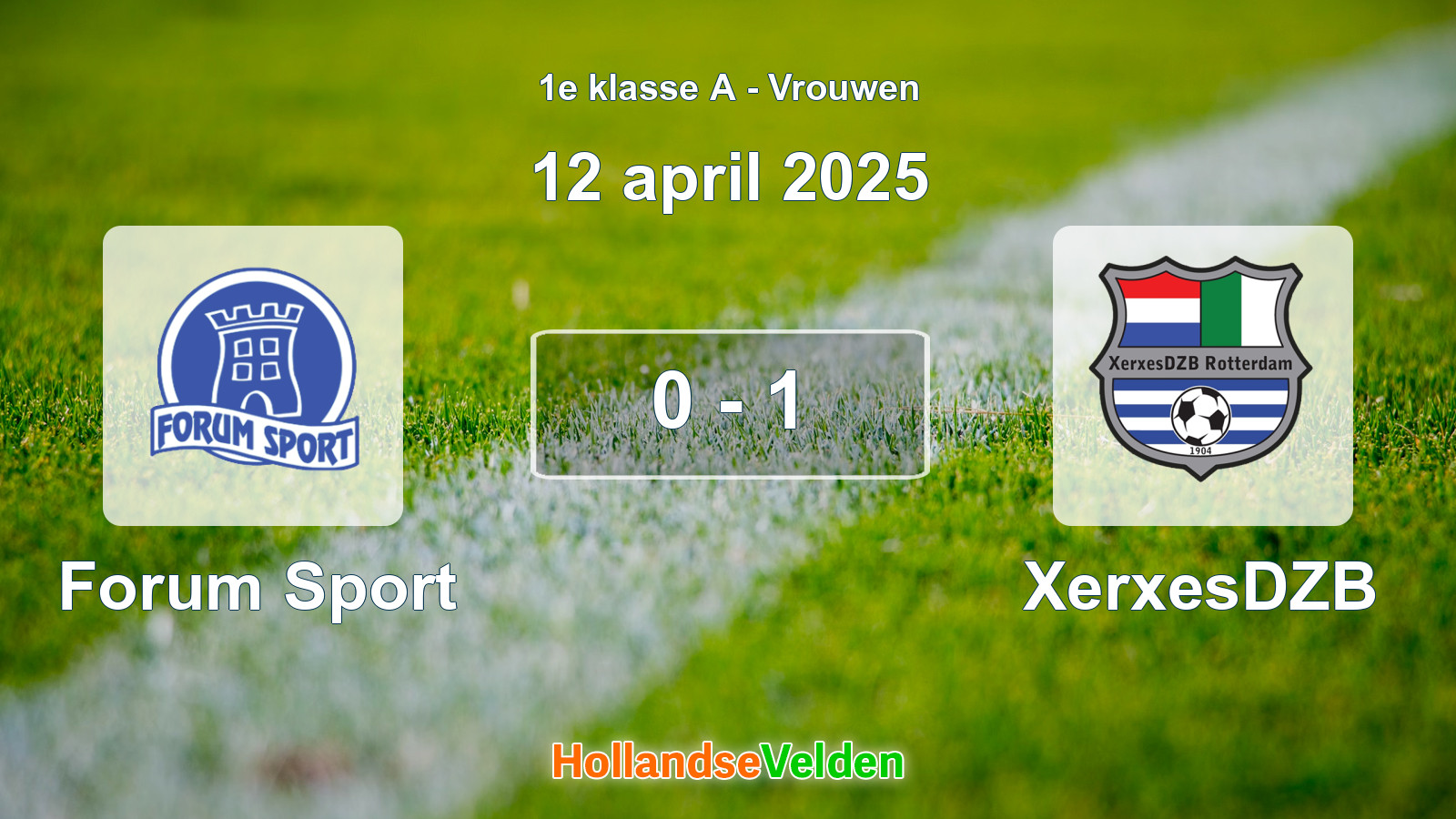 Gespeelde wedstrijd: Forum Sport - XerxesDZB 0 - 1 (12 april 2025)