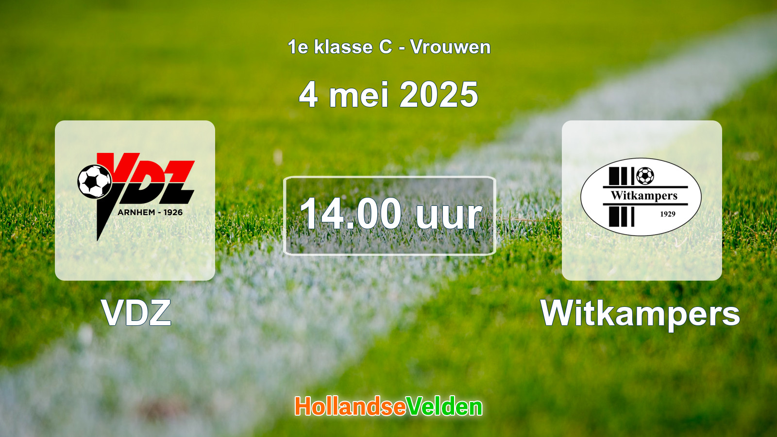 Geplande wedstrijd: VDZ - Witkampers (4 mei 2025)