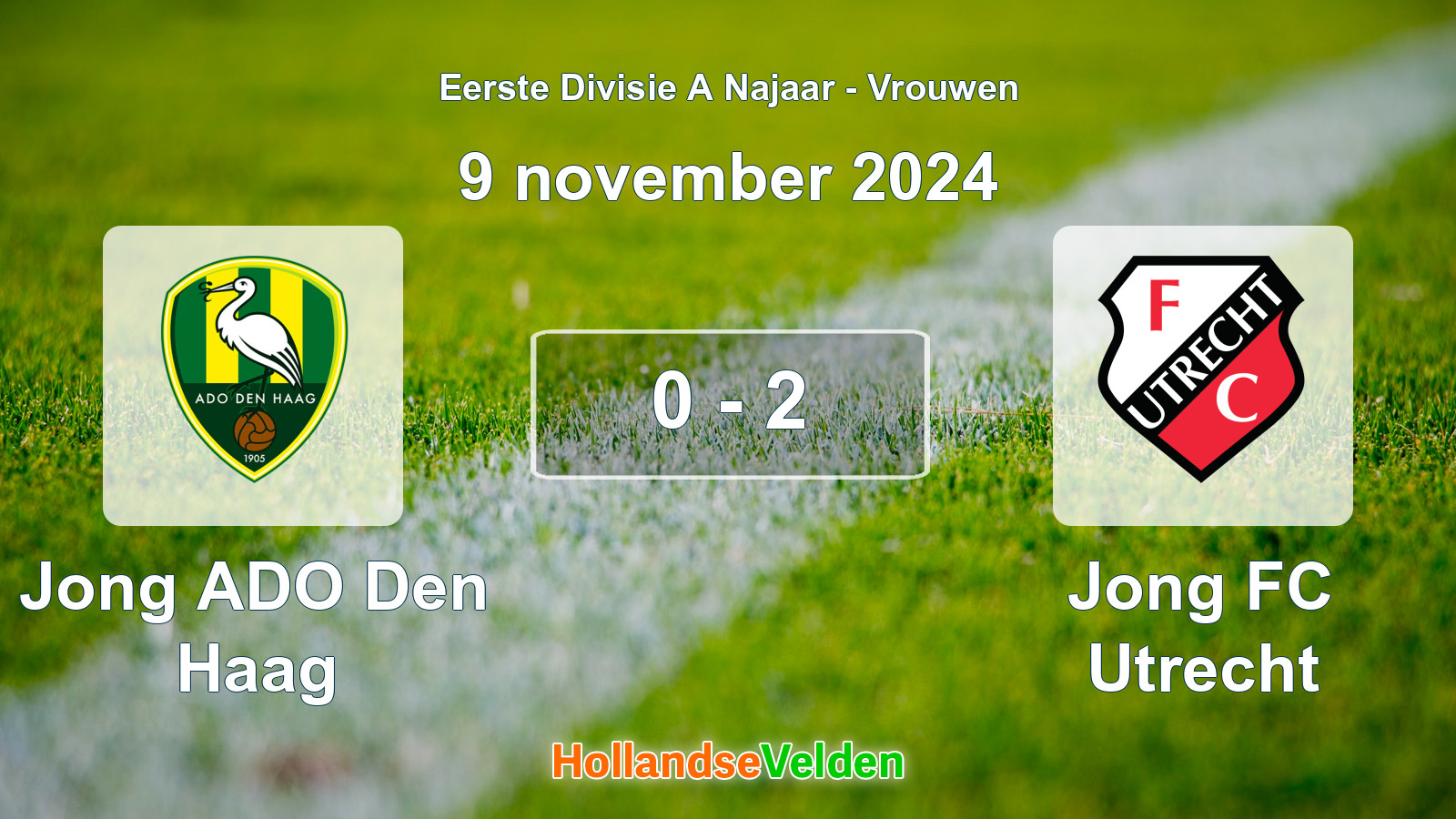 Gespeelde wedstrijd: Jong ADO Den Haag - Jong FC Utrecht 0 - 2 (9 november 2024)