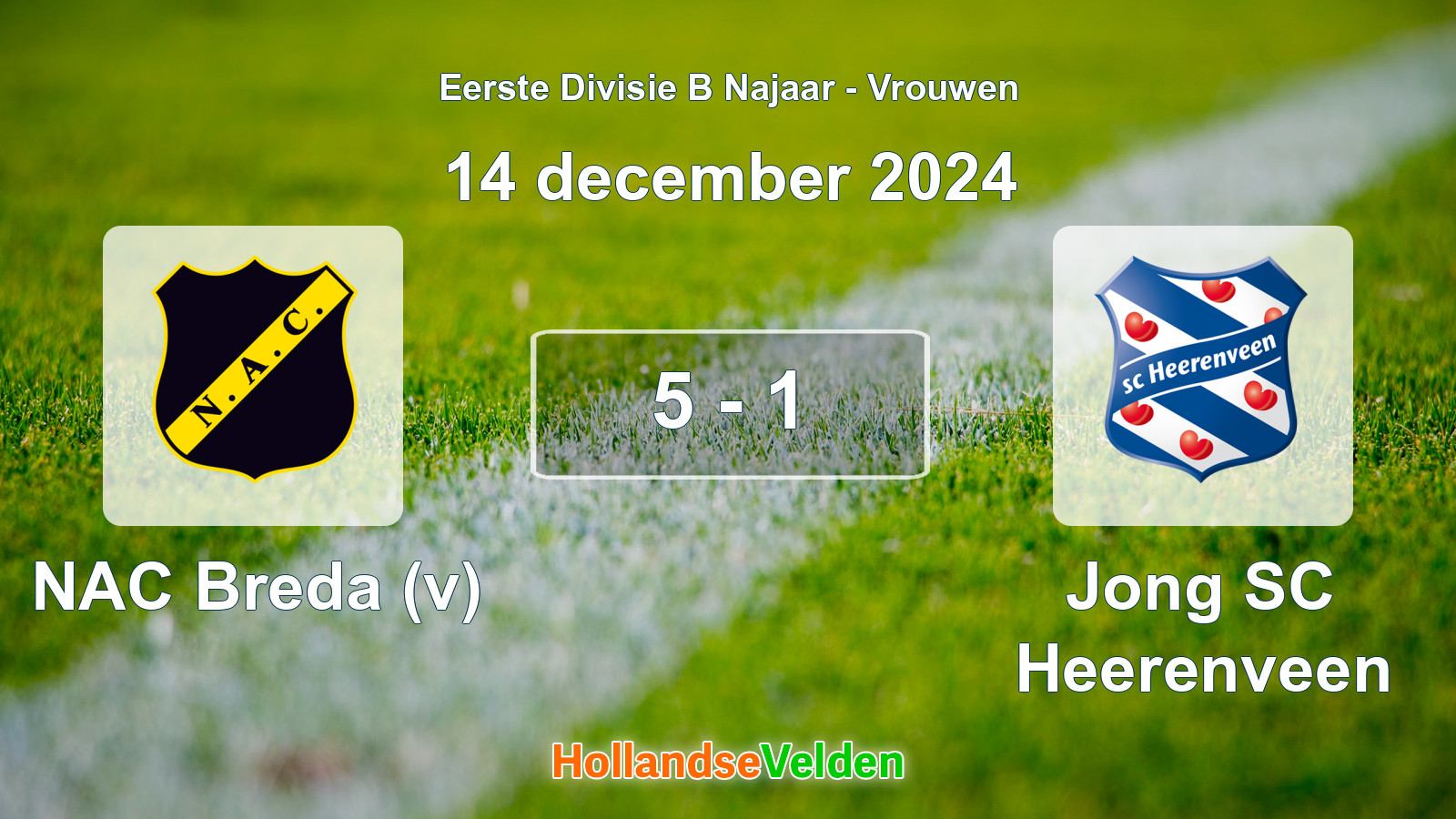 Gespeelde wedstrijd: NAC Breda (v) - Jong SC Heerenveen 5 - 1 (14 december 2024)