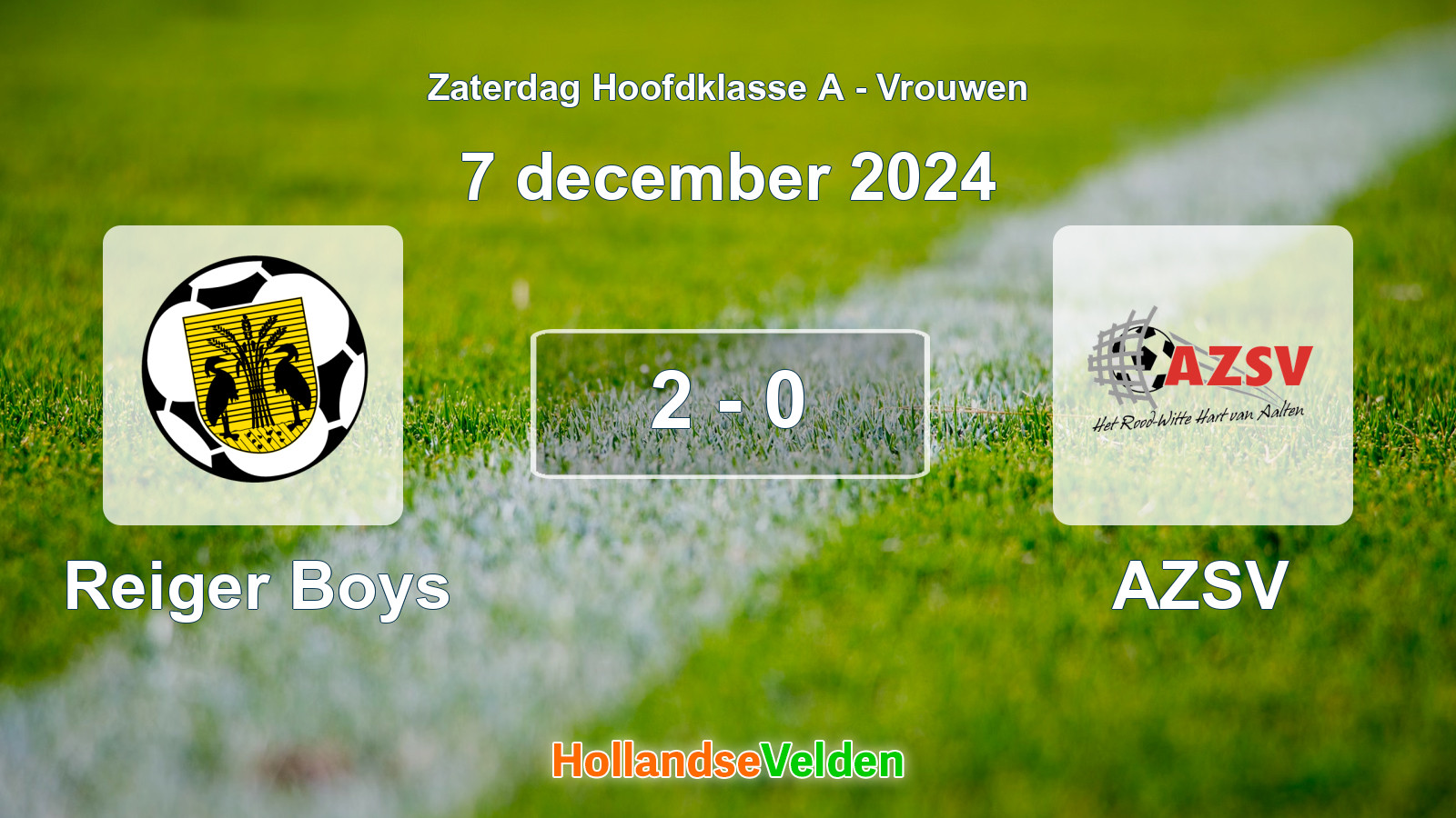 Gespeelde wedstrijd: Reiger Boys - AZSV 2 - 0 (7 december 2024)
