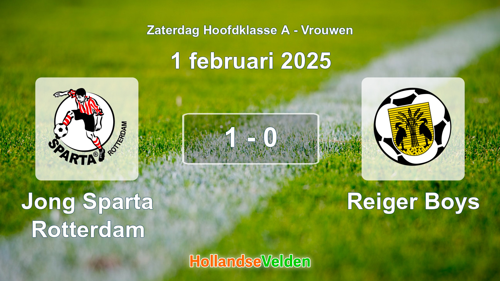 Gespeelde wedstrijd: Jong Sparta Rotterdam - Reiger Boys 1 - 0 (1 februari 2025)