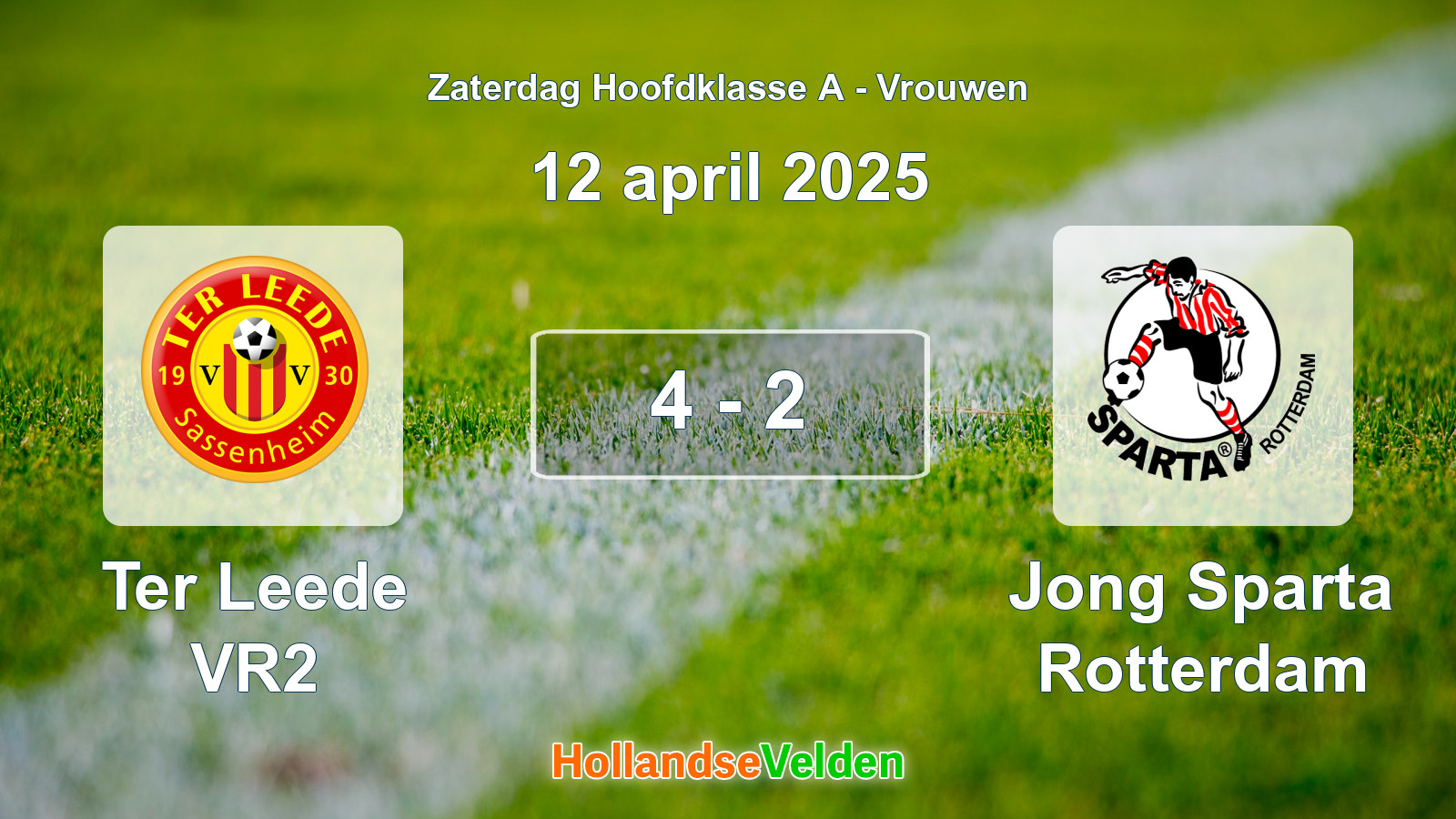 Gespeelde wedstrijd: Ter Leede VR2 - Jong Sparta Rotterdam 4 - 2 (12 april 2025)