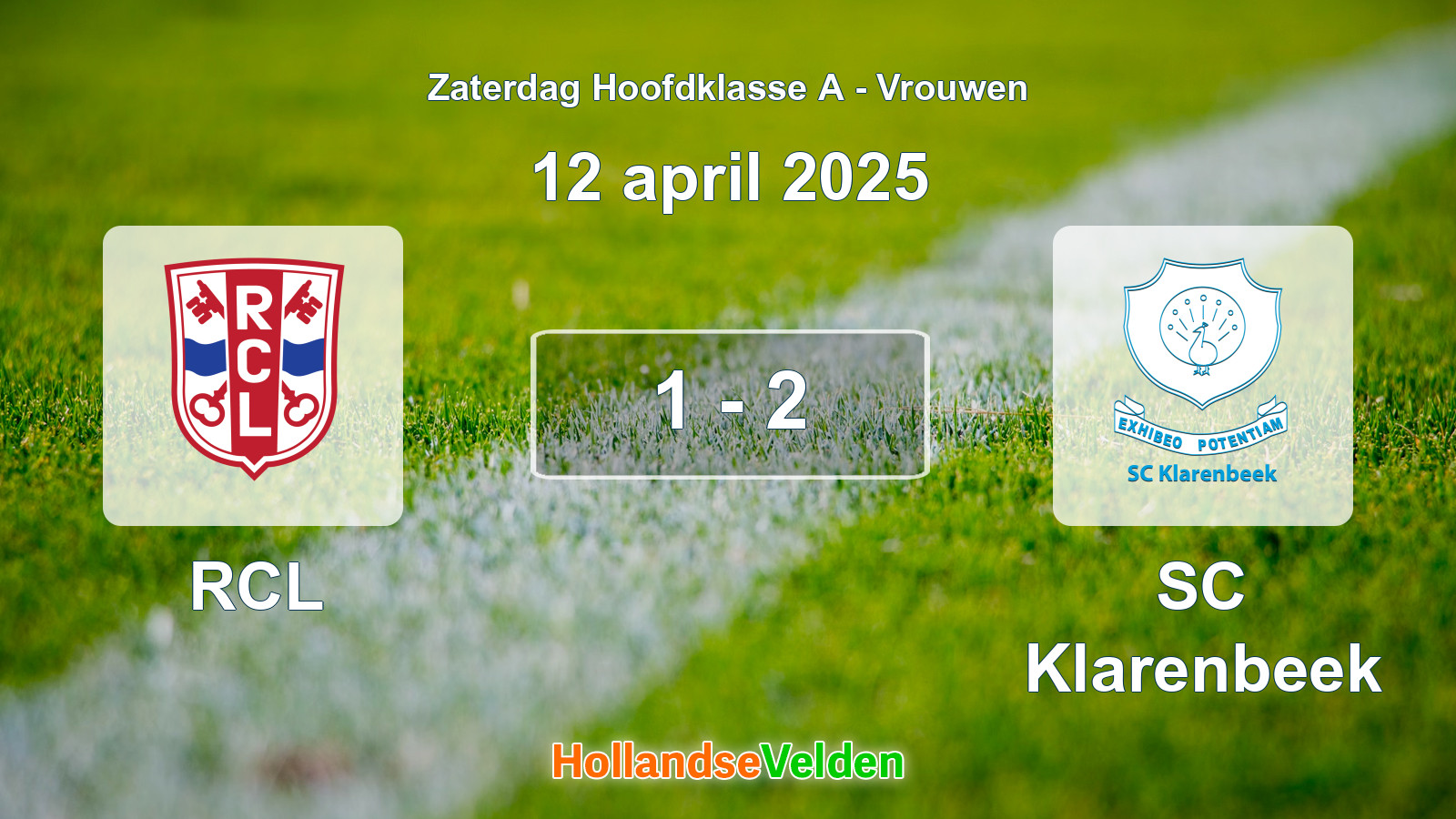 Gespeelde wedstrijd: RCL - SC Klarenbeek 1 - 2 (12 april 2025)