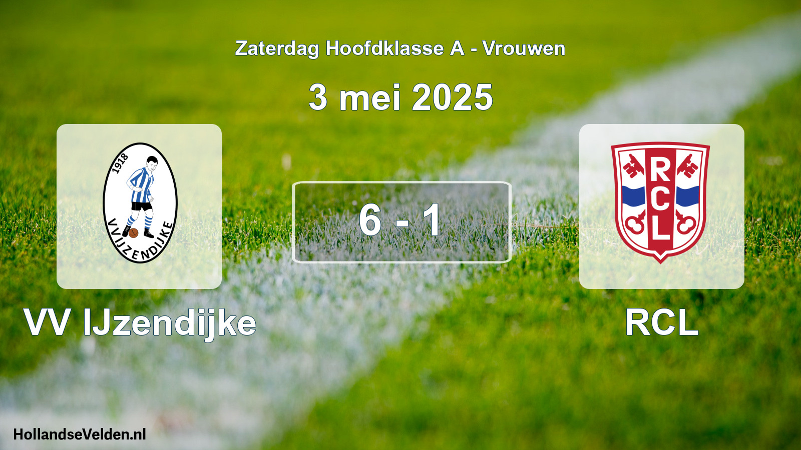 Gespeelde wedstrijd: VV IJzendijke - RCL 6 - 1 (3 mei 2025)
