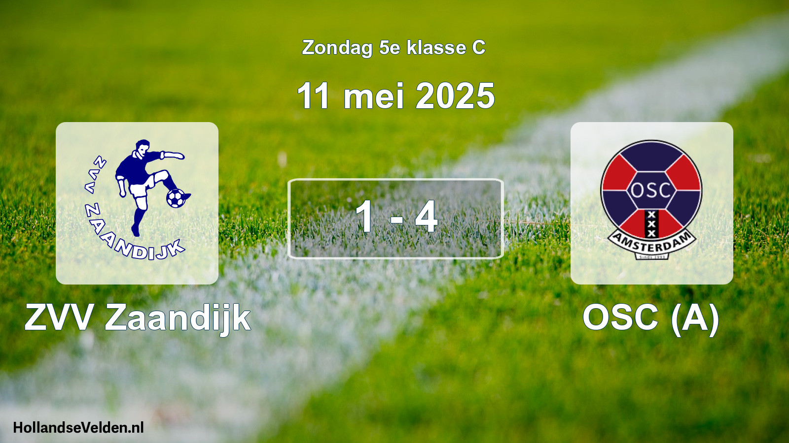 Gespeelde wedstrijd: ZVV Zaandijk - OSC (A) 1 - 4 (11 mei 2025)