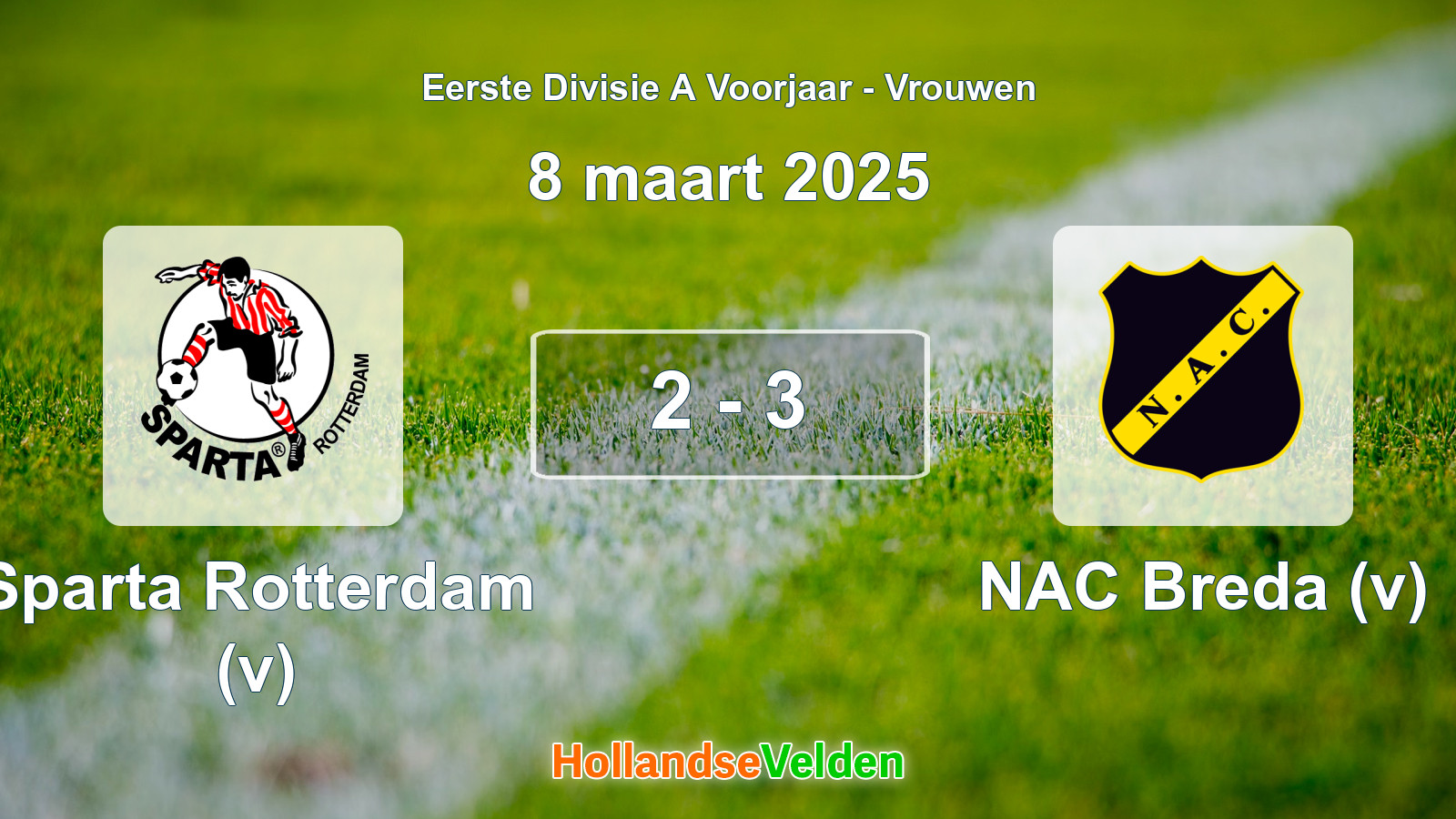 Gespeelde wedstrijd: Sparta Rotterdam (v) - NAC Breda (v) 2 - 3 (8 maart 2025)