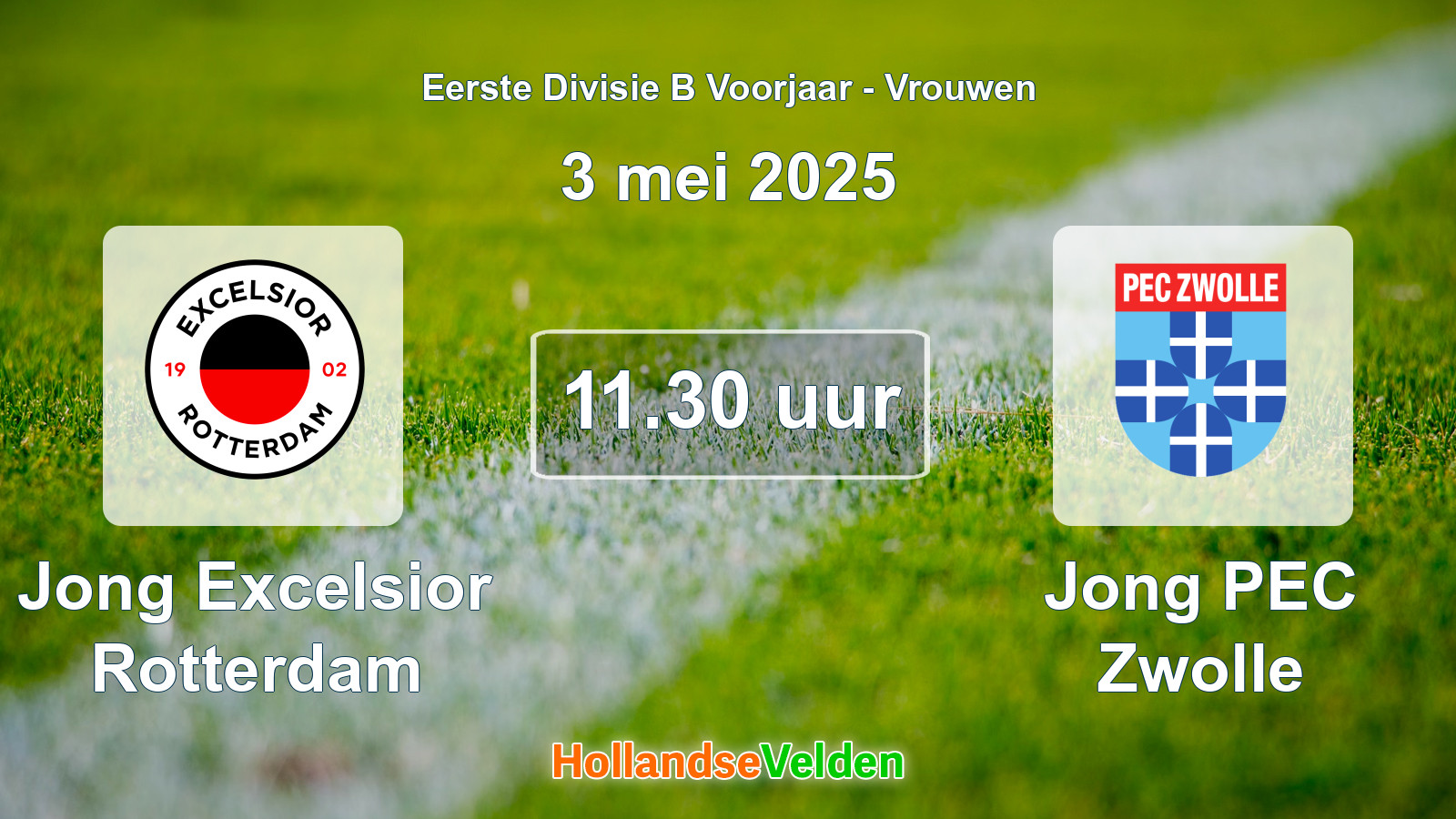 Geplande wedstrijd: Jong Excelsior Rotterdam - Jong PEC Zwolle (3 mei 2025)