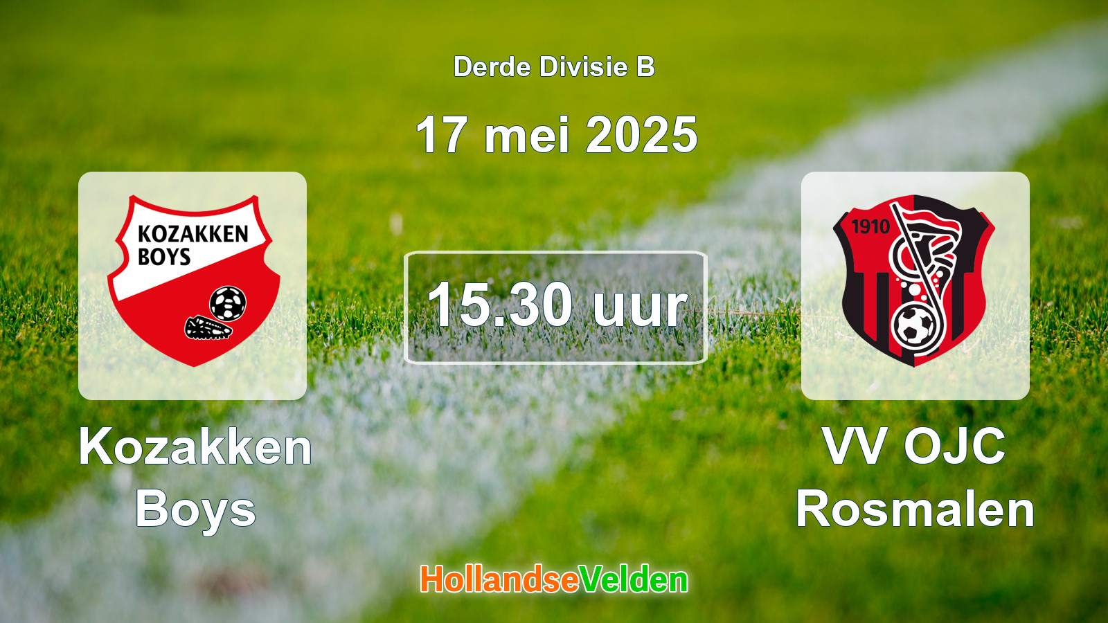 Geplande wedstrijd: Kozakken Boys - VV OJC Rosmalen (17 mei 2025)