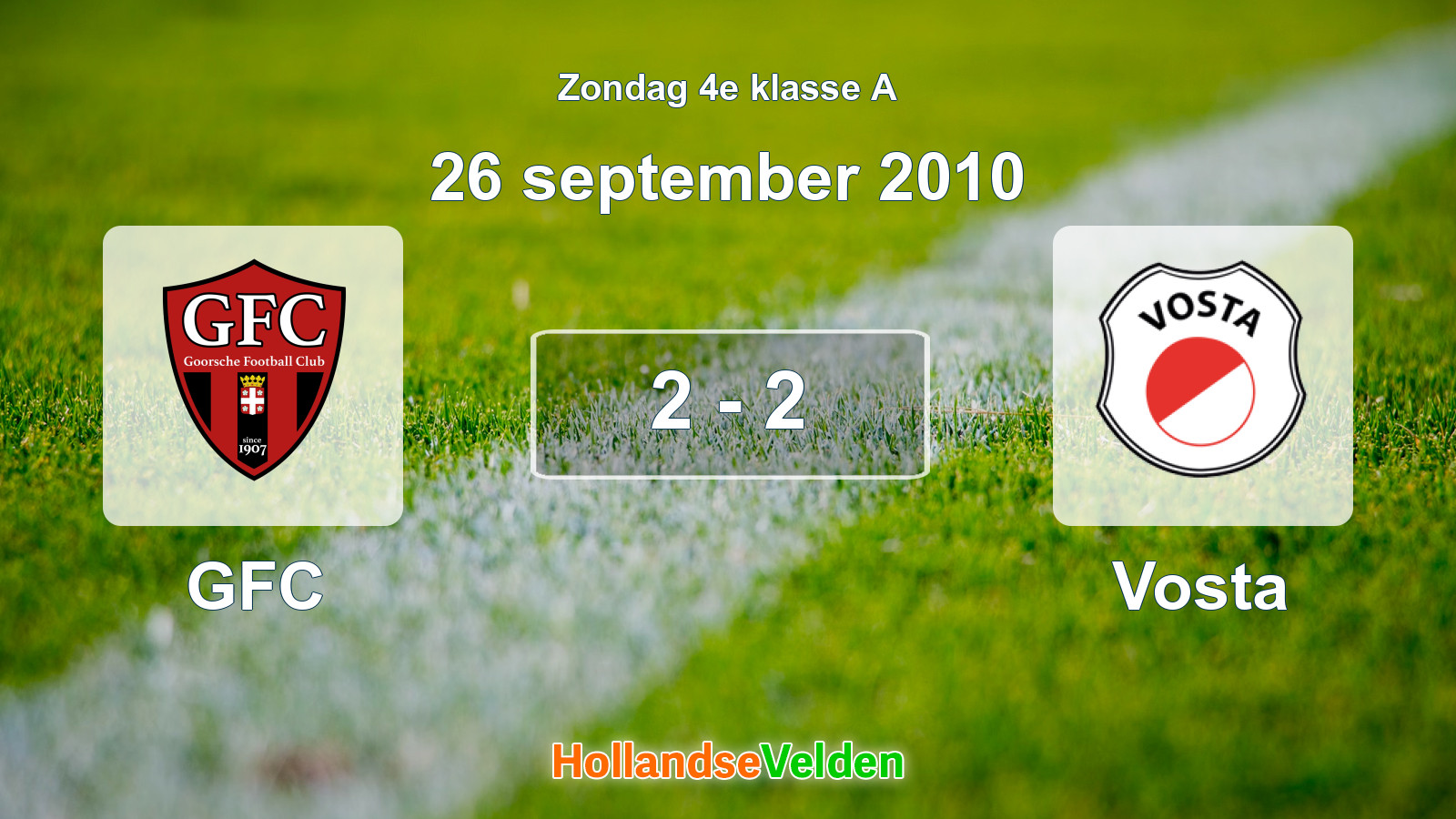 Gespeelde wedstrijd: GFC - Vosta 2 - 2 (26 september 2010)