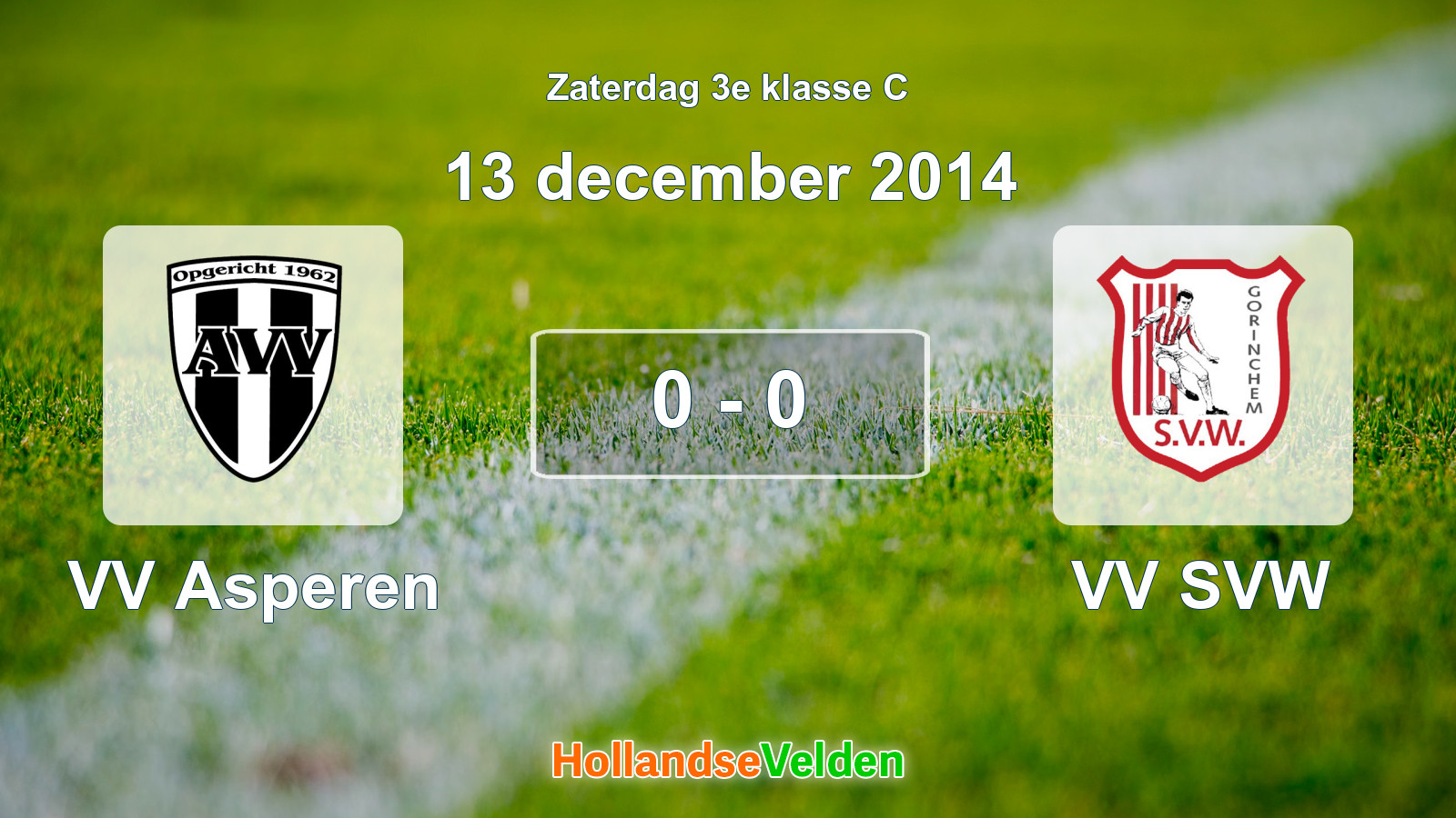 Gespeelde wedstrijd: VV Asperen - VV SVW 0 - 0 (13 december 2014)