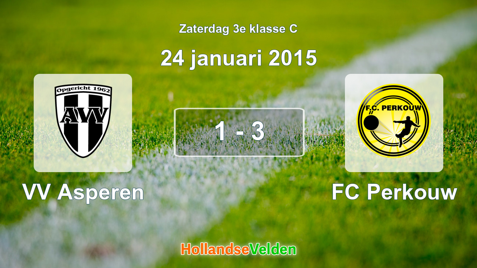 Gespeelde wedstrijd: VV Asperen - FC Perkouw 1 - 3 (24 januari 2015)