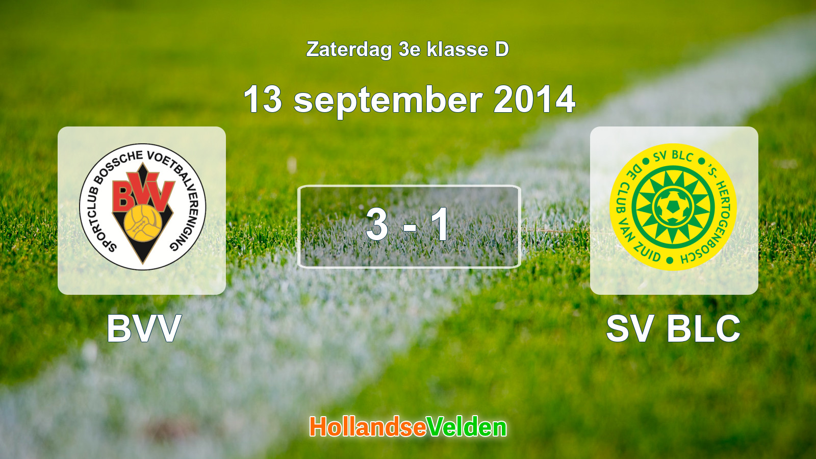 Gespeelde wedstrijd: BVV - SV BLC 3 - 1 (13 september 2014)