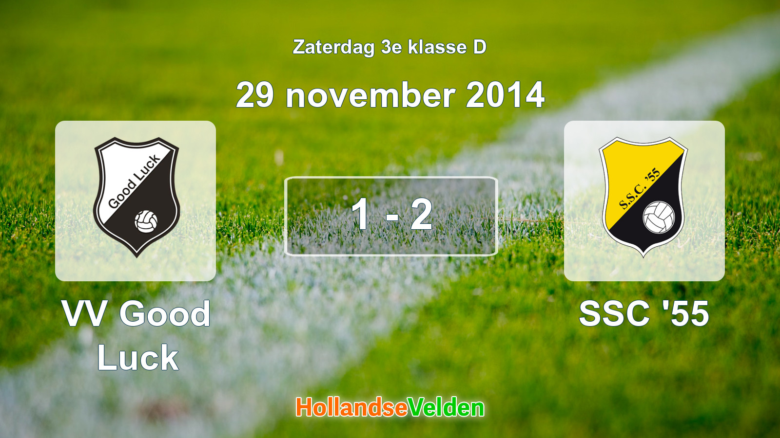 Gespeelde wedstrijd: VV Good Luck - SSC '55 1 - 2 (29 november 2014)