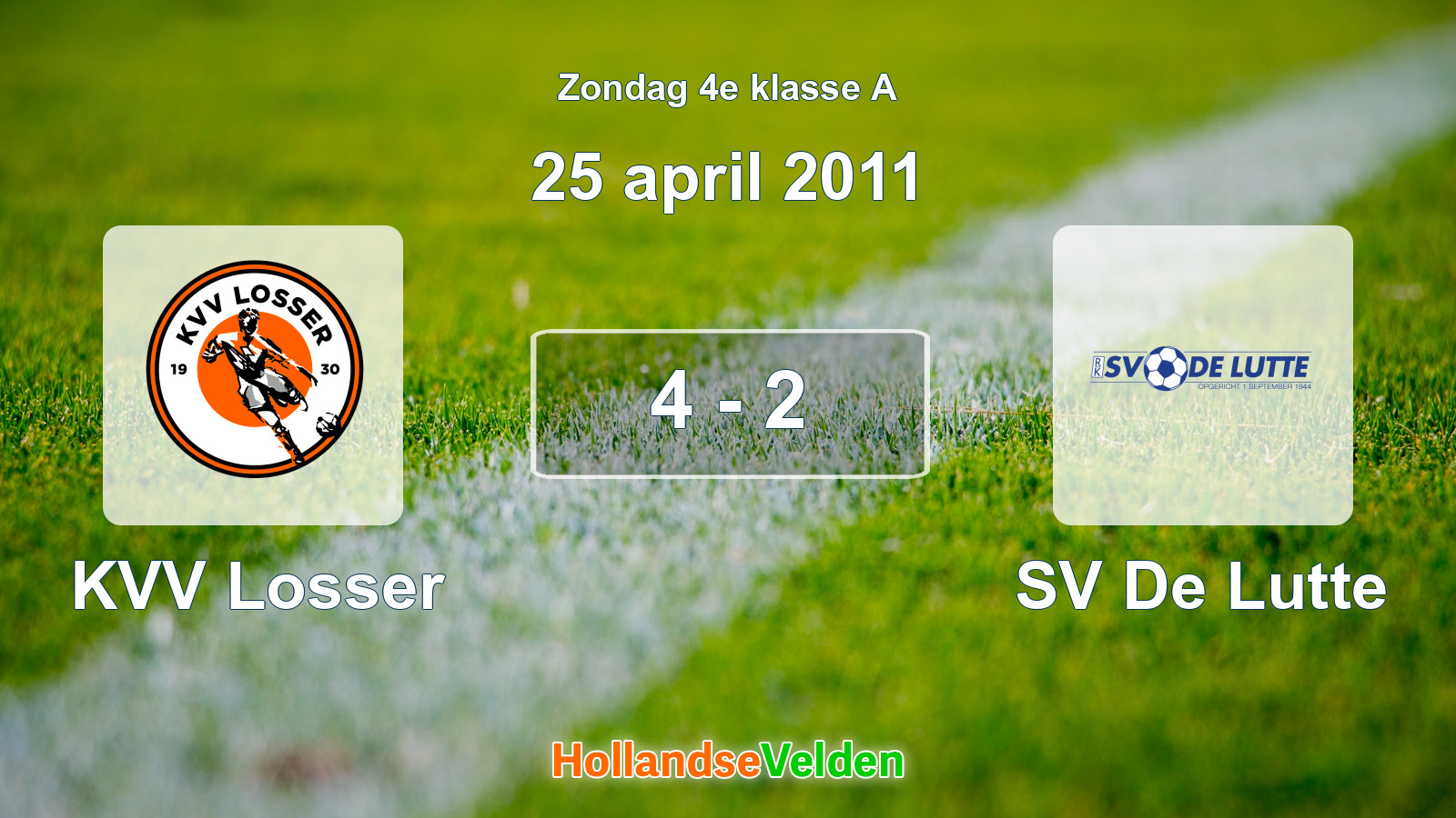 Gespeelde wedstrijd: KVV Losser - SV De Lutte 4 - 2 (25 april 2011)