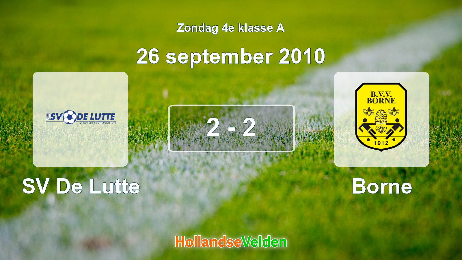 Gespeelde wedstrijd: SV De Lutte - Borne 2 - 2 (26 september 2010)