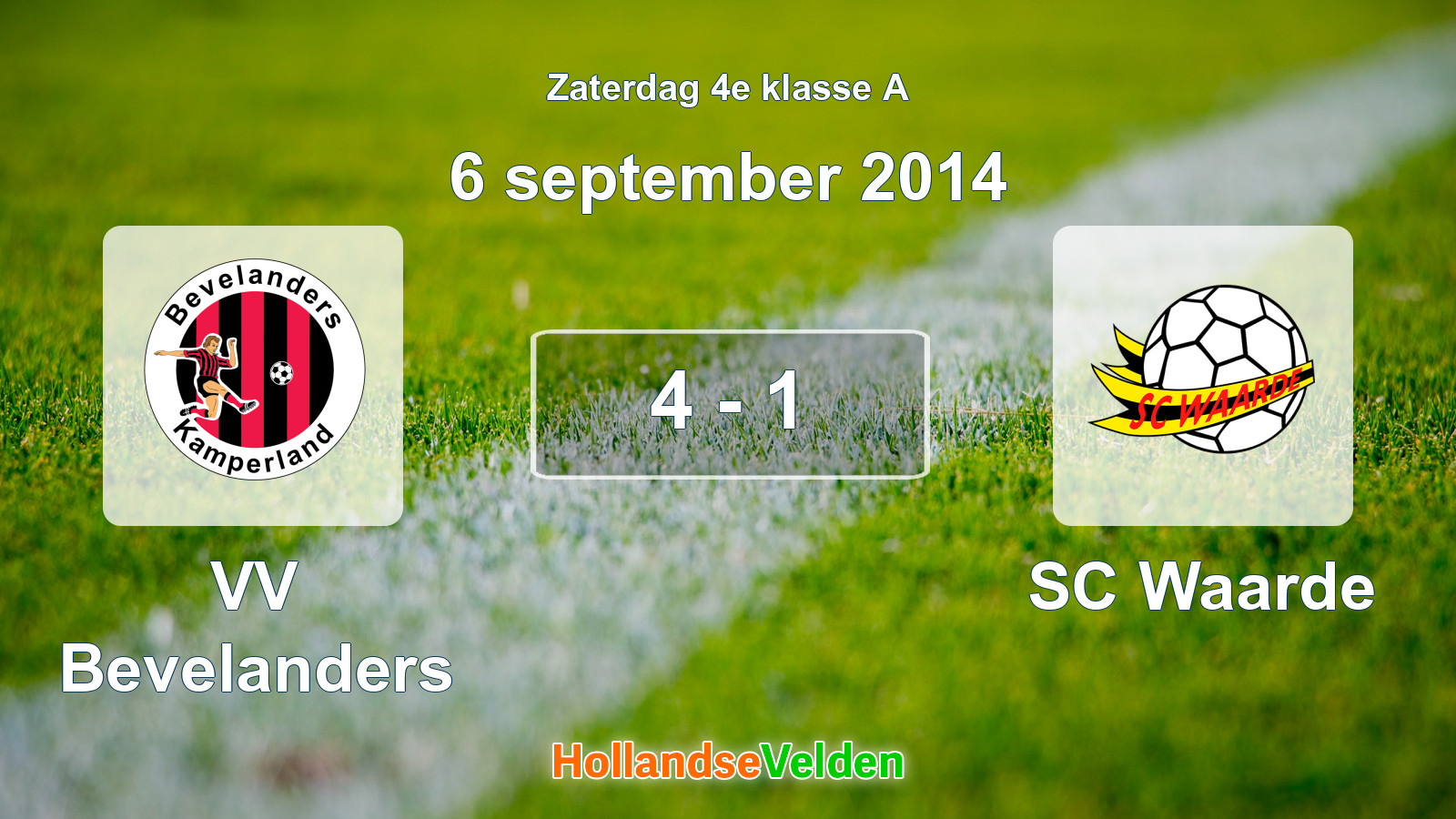 Gespeelde wedstrijd: VV Bevelanders - SC Waarde 4 - 1 (6 september 2014)