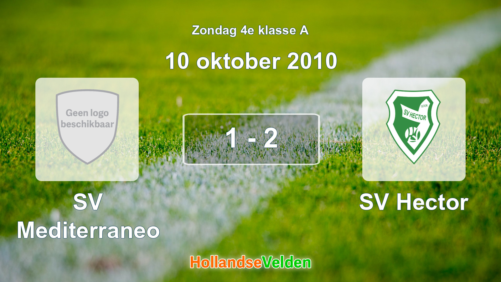 Gespeelde wedstrijd: SV Mediterraneo - SV Hector 1 - 2 (10 oktober 2010)