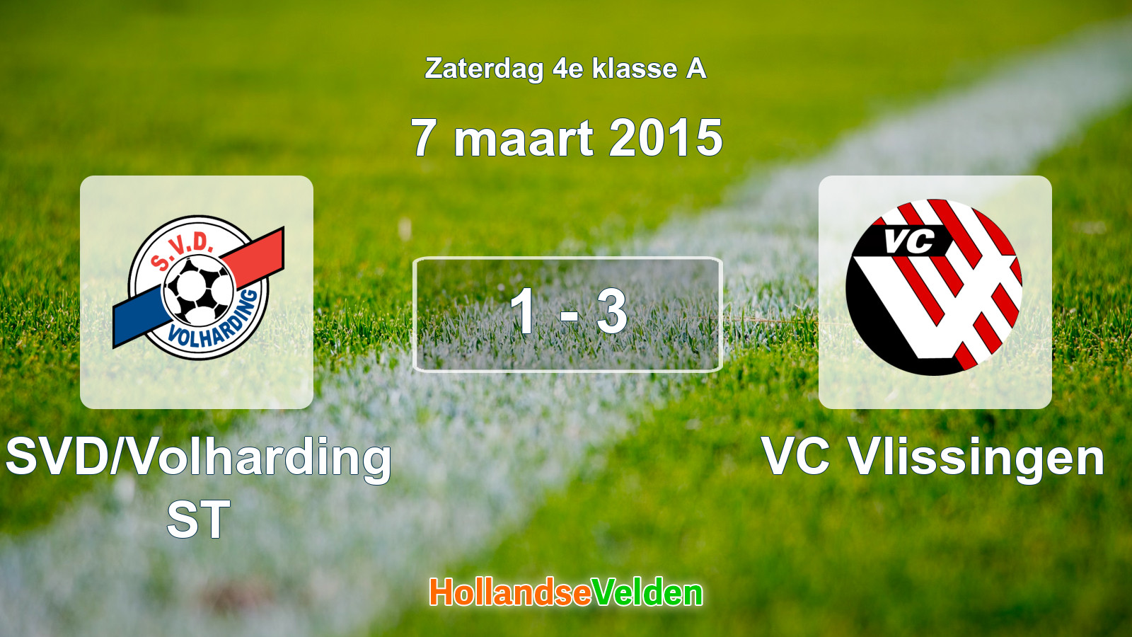 Gespeelde wedstrijd: SVD/Volharding ST - VC Vlissingen 1 - 3 (7 maart 2015)