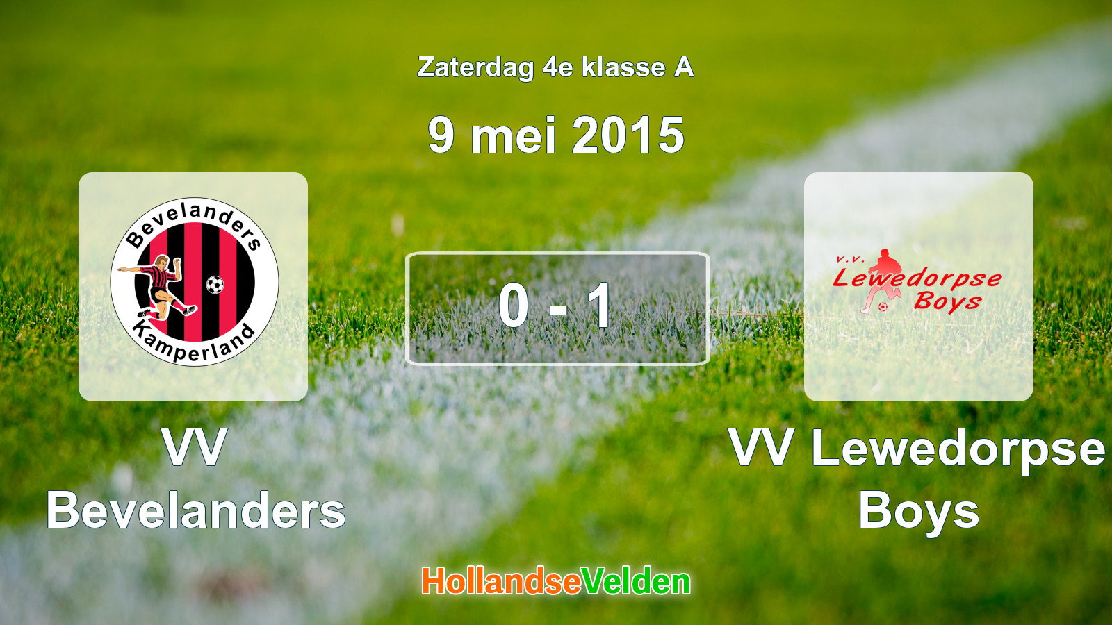 Gespeelde wedstrijd: VV Bevelanders - VV Lewedorpse Boys 0 - 1 (9 mei 2015)