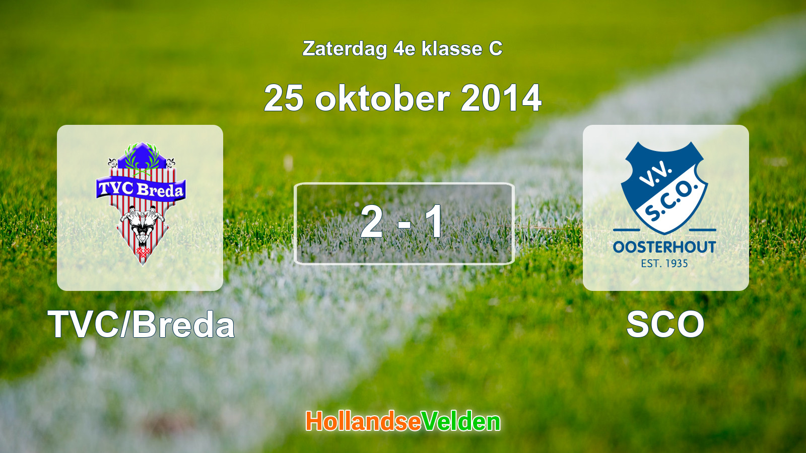 Gespeelde wedstrijd: TVC/Breda - SCO 2 - 1 (25 oktober 2014)