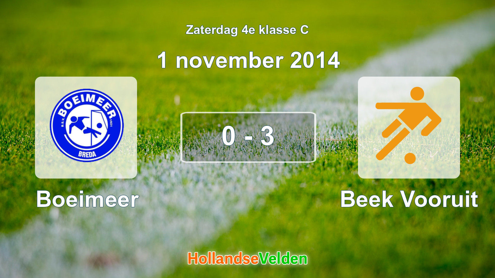 Gespeelde wedstrijd: Boeimeer - Beek Vooruit 0 - 3 (1 november 2014)