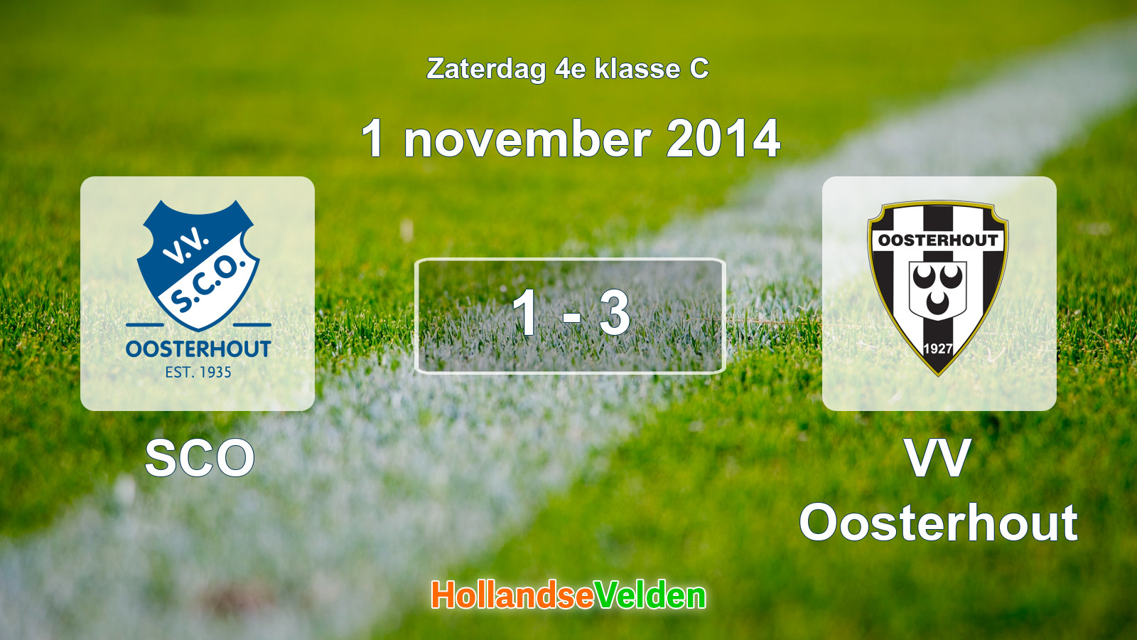 Gespeelde wedstrijd: SCO - VV Oosterhout 1 - 3 (1 november 2014)