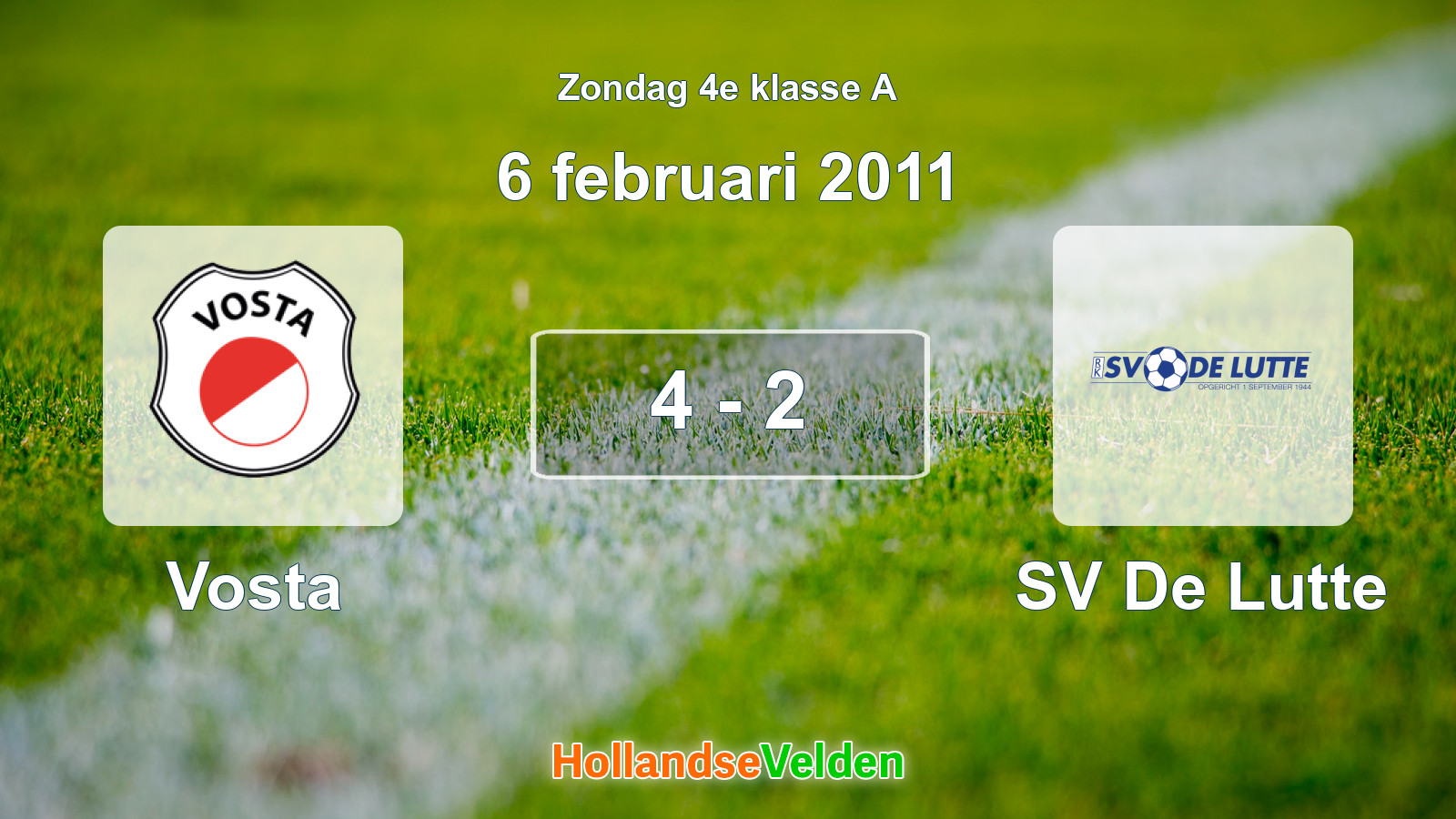 Gespeelde wedstrijd: Vosta - SV De Lutte 4 - 2 (6 februari 2011)